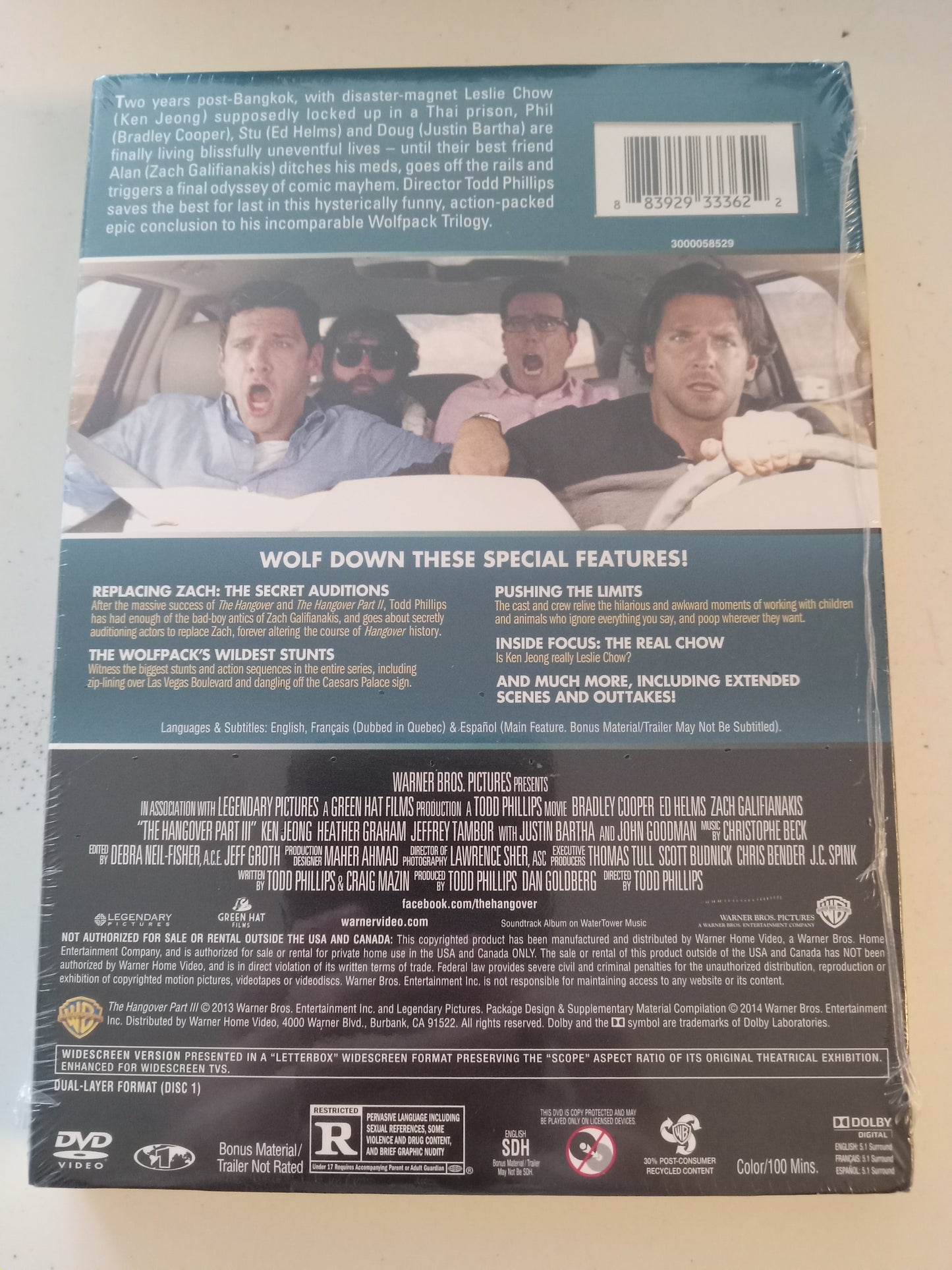 The Hangover Part III 3, DVD Movie, 2 Disc Special Ed, Bradley Cooper Widescreen, Rated R, NEW/USED