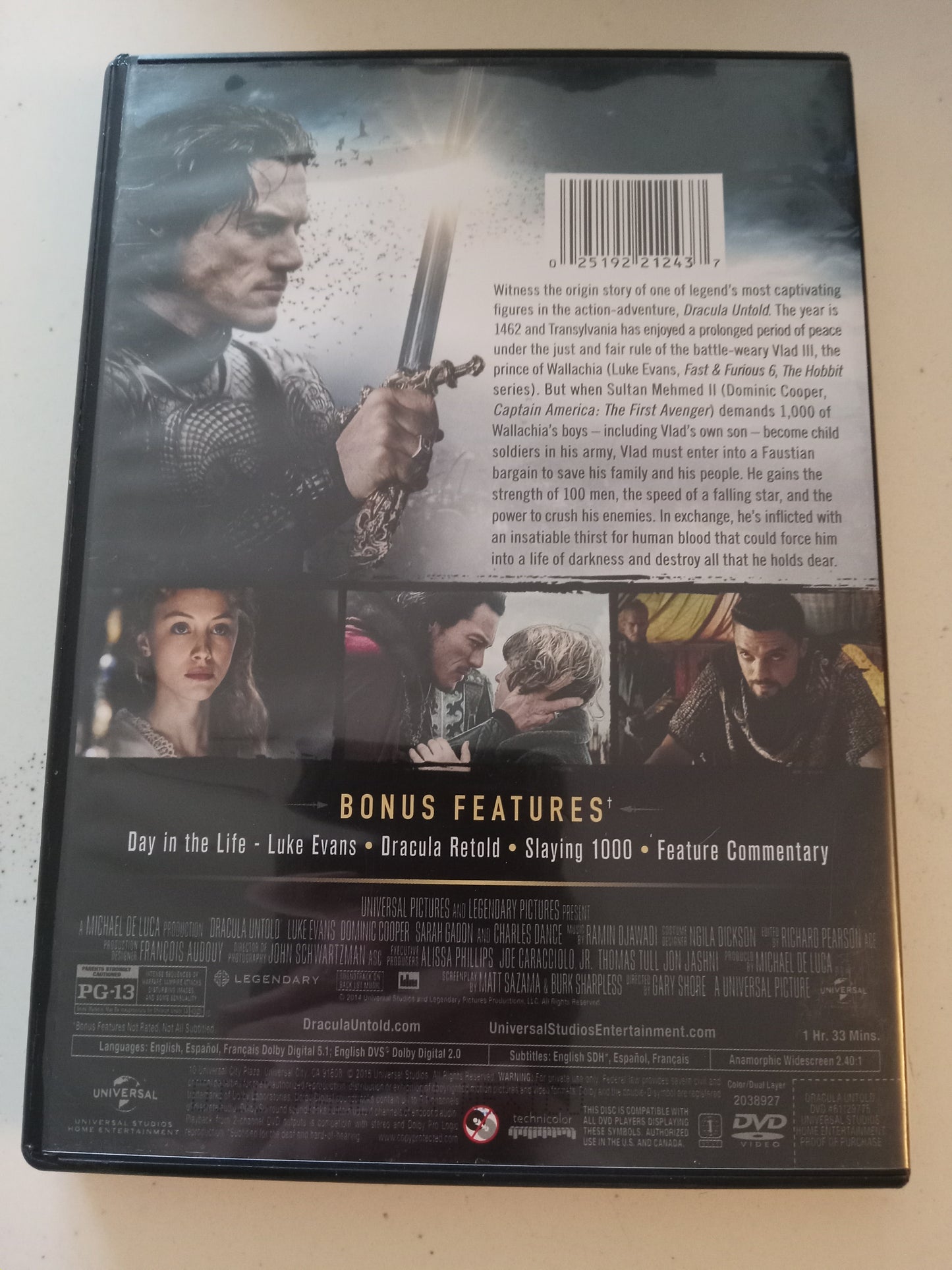 Dracula Untold, DVD Movie Luke Evans Widescreen, Rated PG-13, NEW/USED