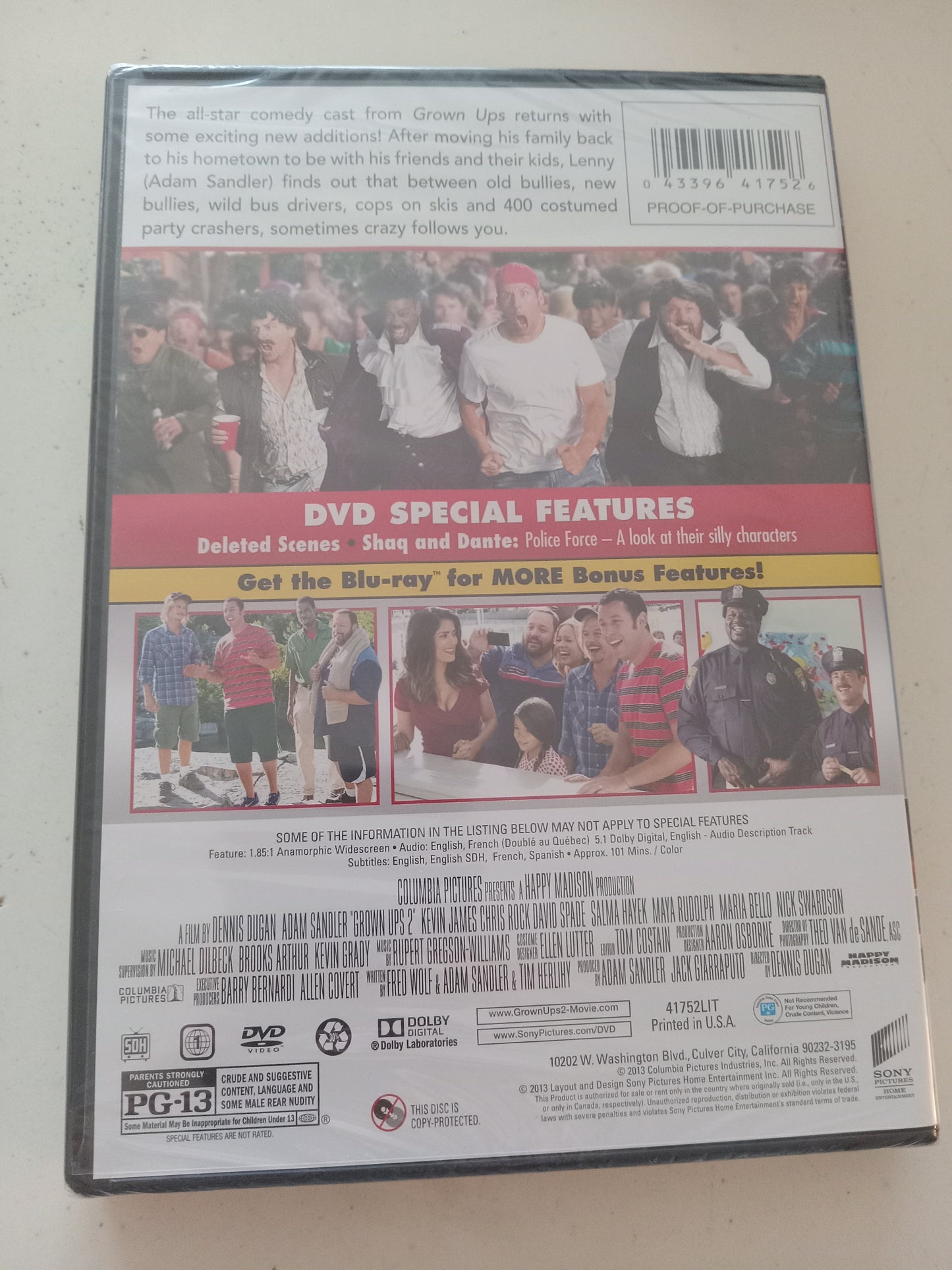 Grown Ups 2, DVD Movie, Adam Sandler Widescreen, Rated PG-13, NEW/USED