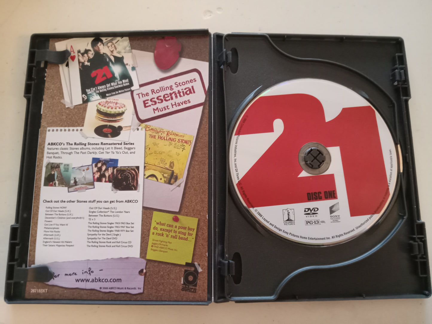 21, DVD Movie, 2 Disc Deluxe Ed. Kevin Spacey Widescreen, Rated PG-13, USED