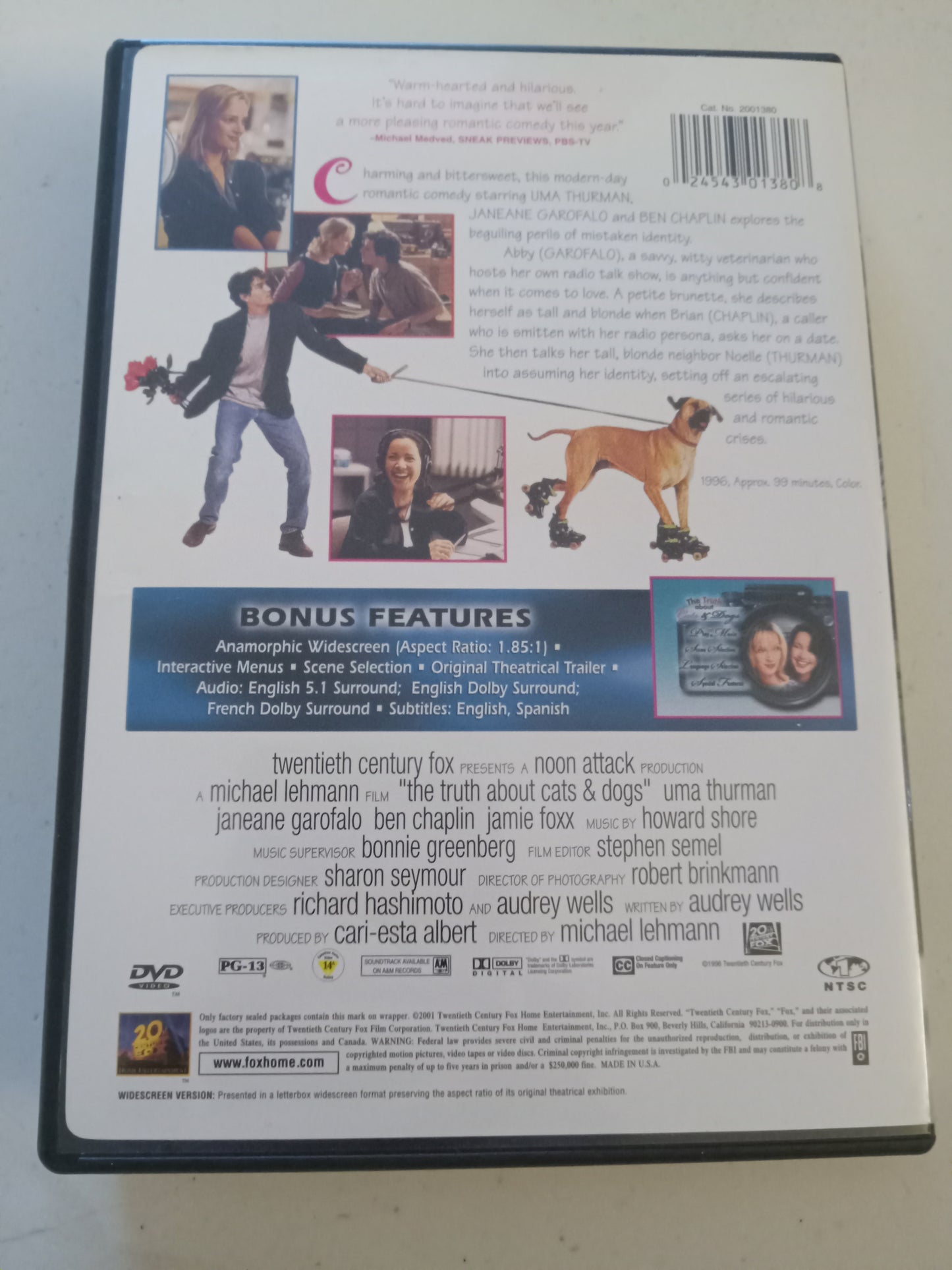 The Truth About Cats And Dogs, DVD Movie, Uma Thurman Widescreen, Rated PG-13, USED