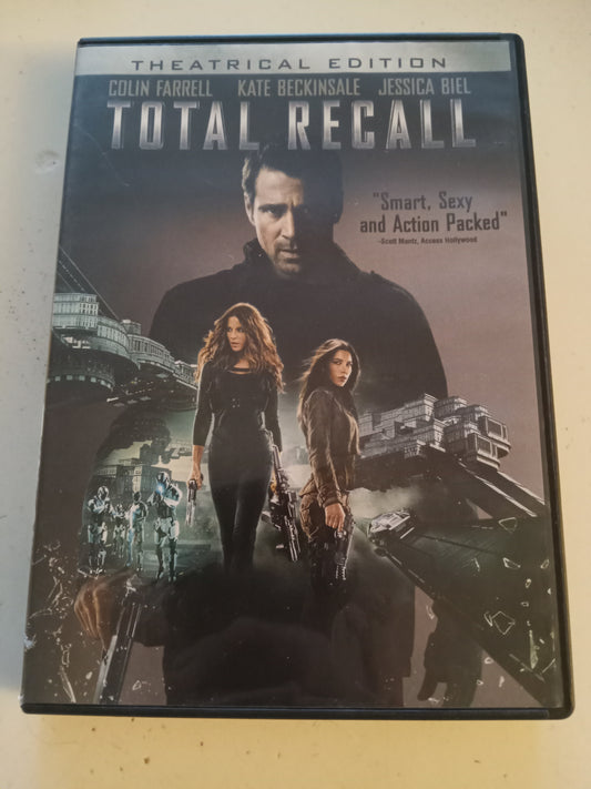 Total Recall Theatrical Edition, DVD Movie, Colin Farrell Widescreen, Rated PG-13, USED