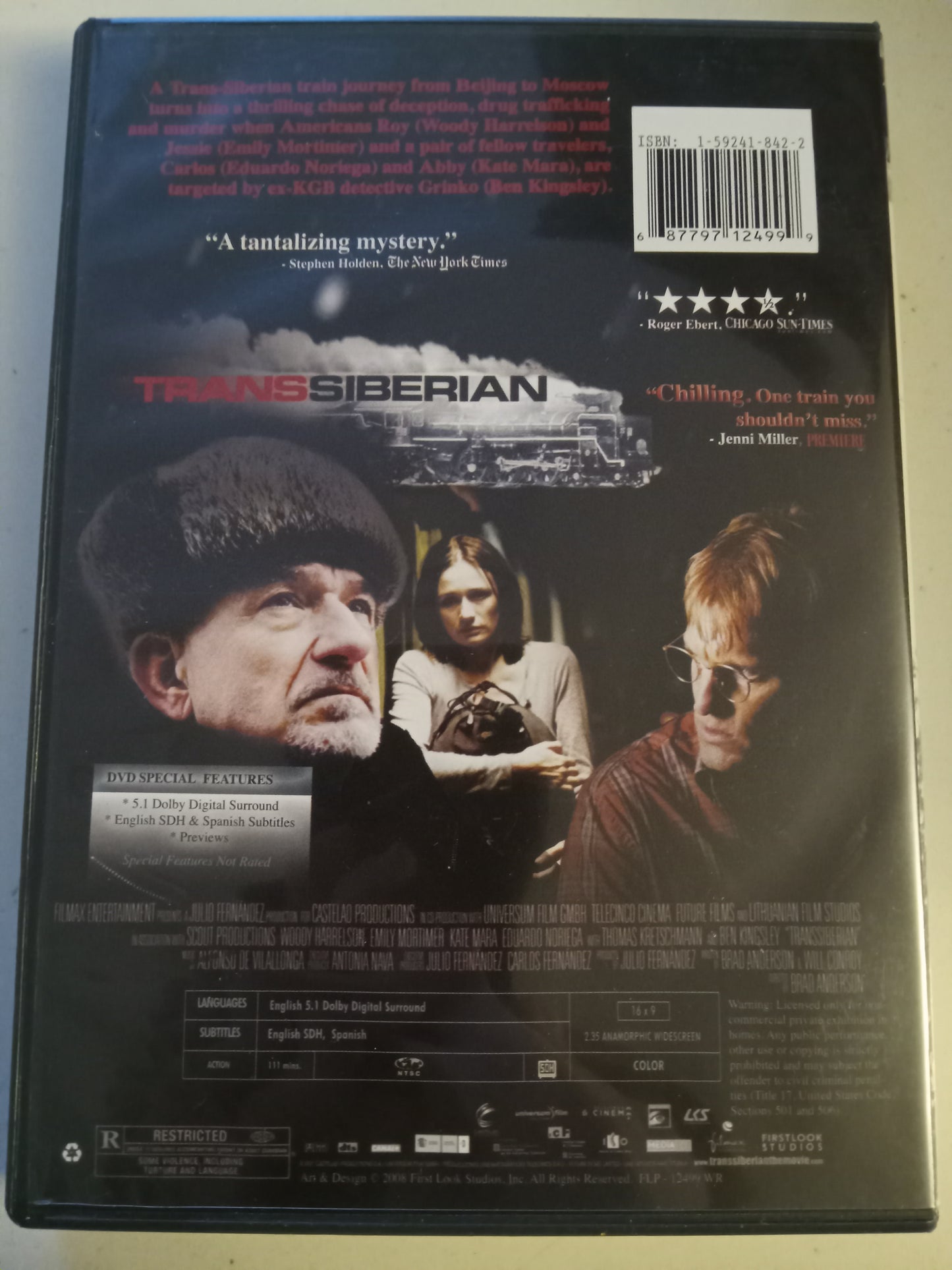 Transsiberian, DVD Movie, Woody Harrelson Widescreen, Rated R, USED
