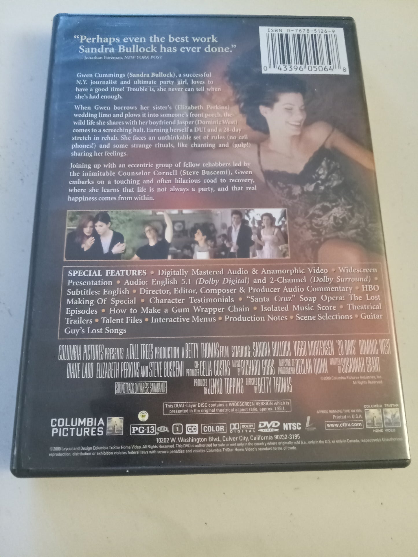 28 Days Special Edition, DVD Movie, Sandra Bullock Widescreen, Rated PG-13, USED