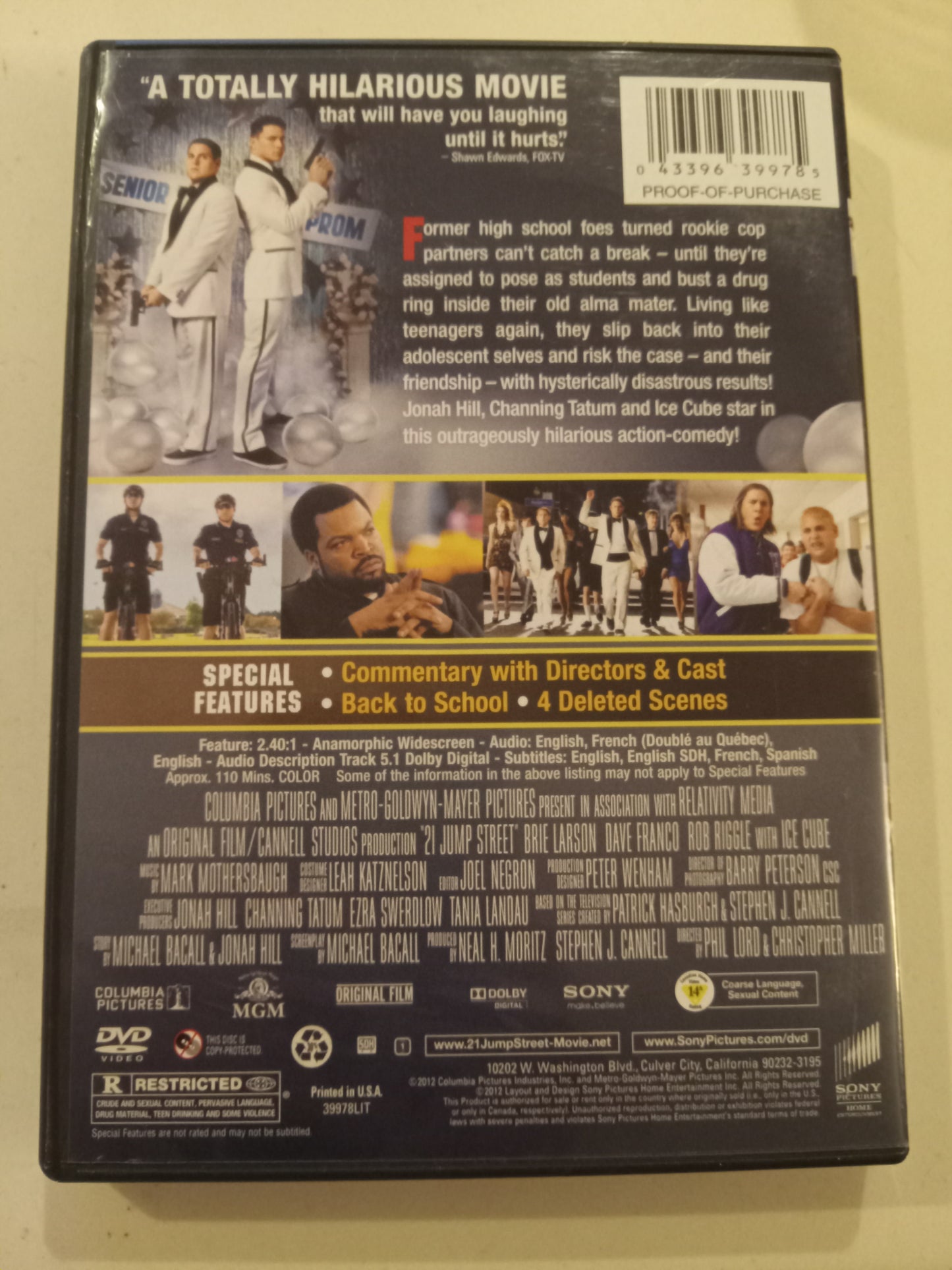 21 Jump Street, DVD Movie, Jonah Hill Widescreen, Rated R, USED