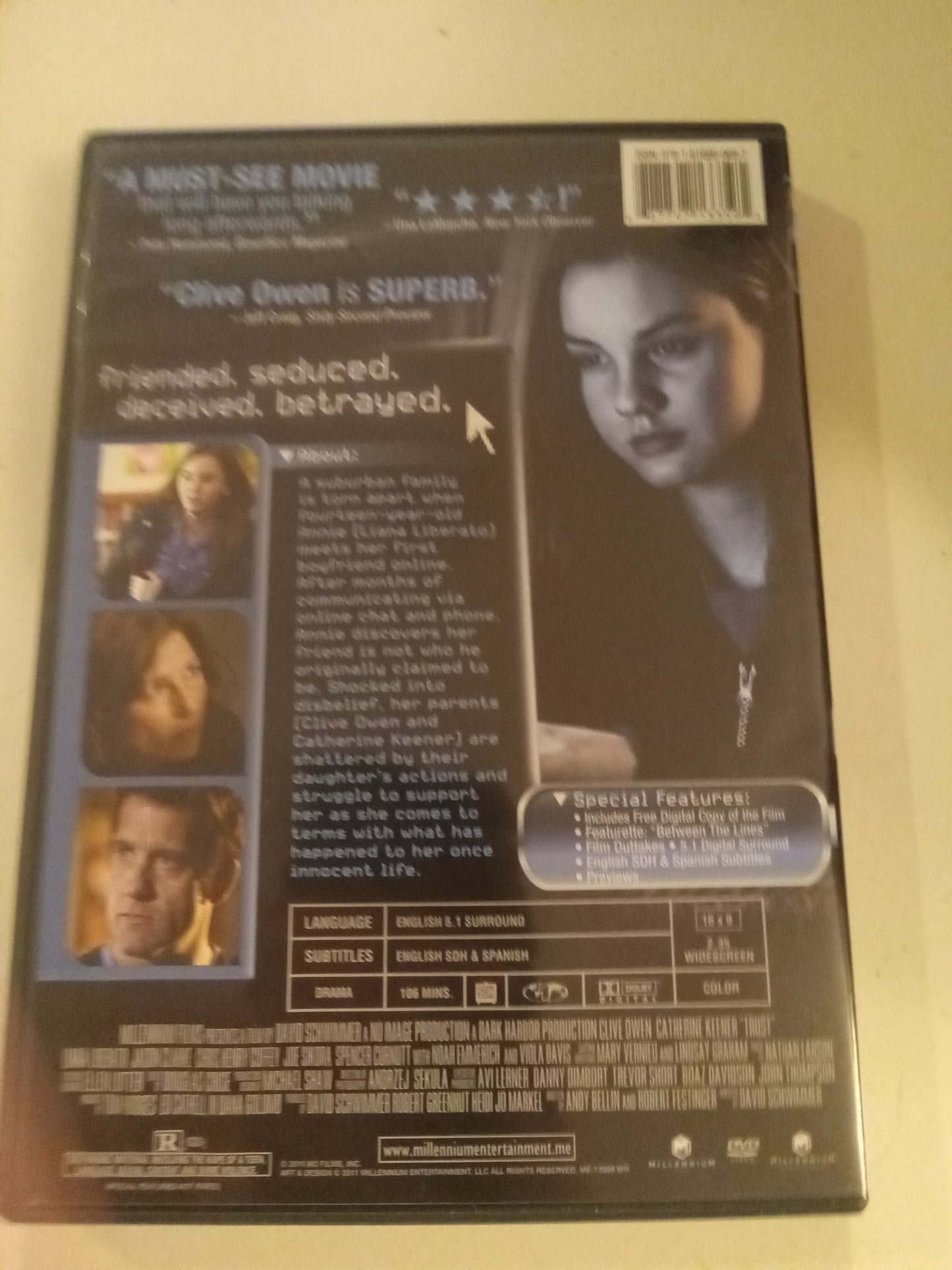 Trust, DVD Movie, Clive Owen Widescreen, Rated R, USED