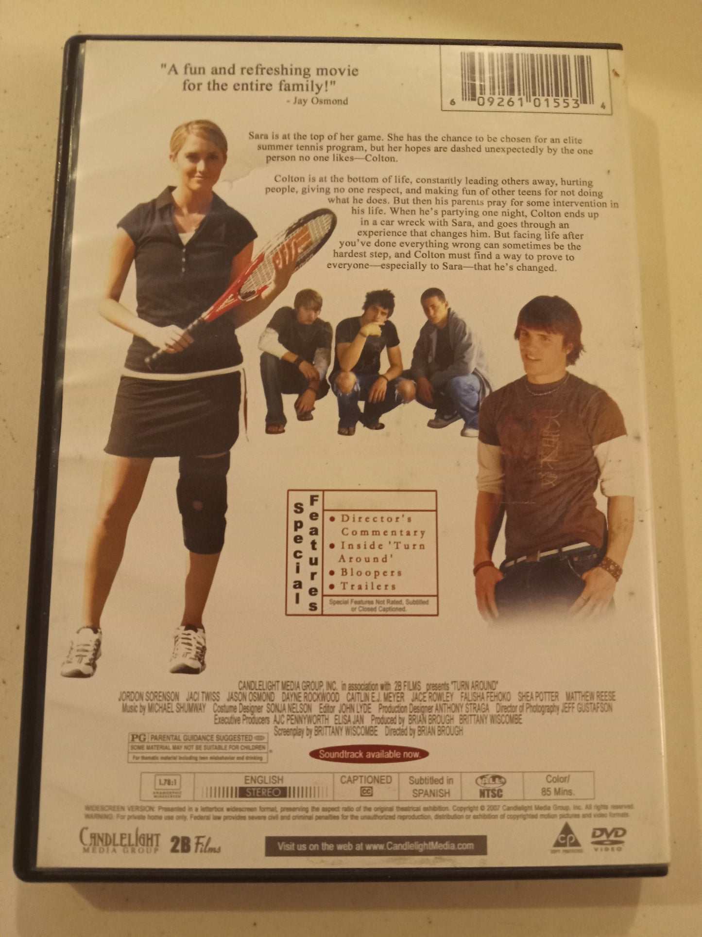 Turn Around, DVD Movie, Jordan Sorenson, Widescreen, LDS Church Mormons, Rated PG, USED
