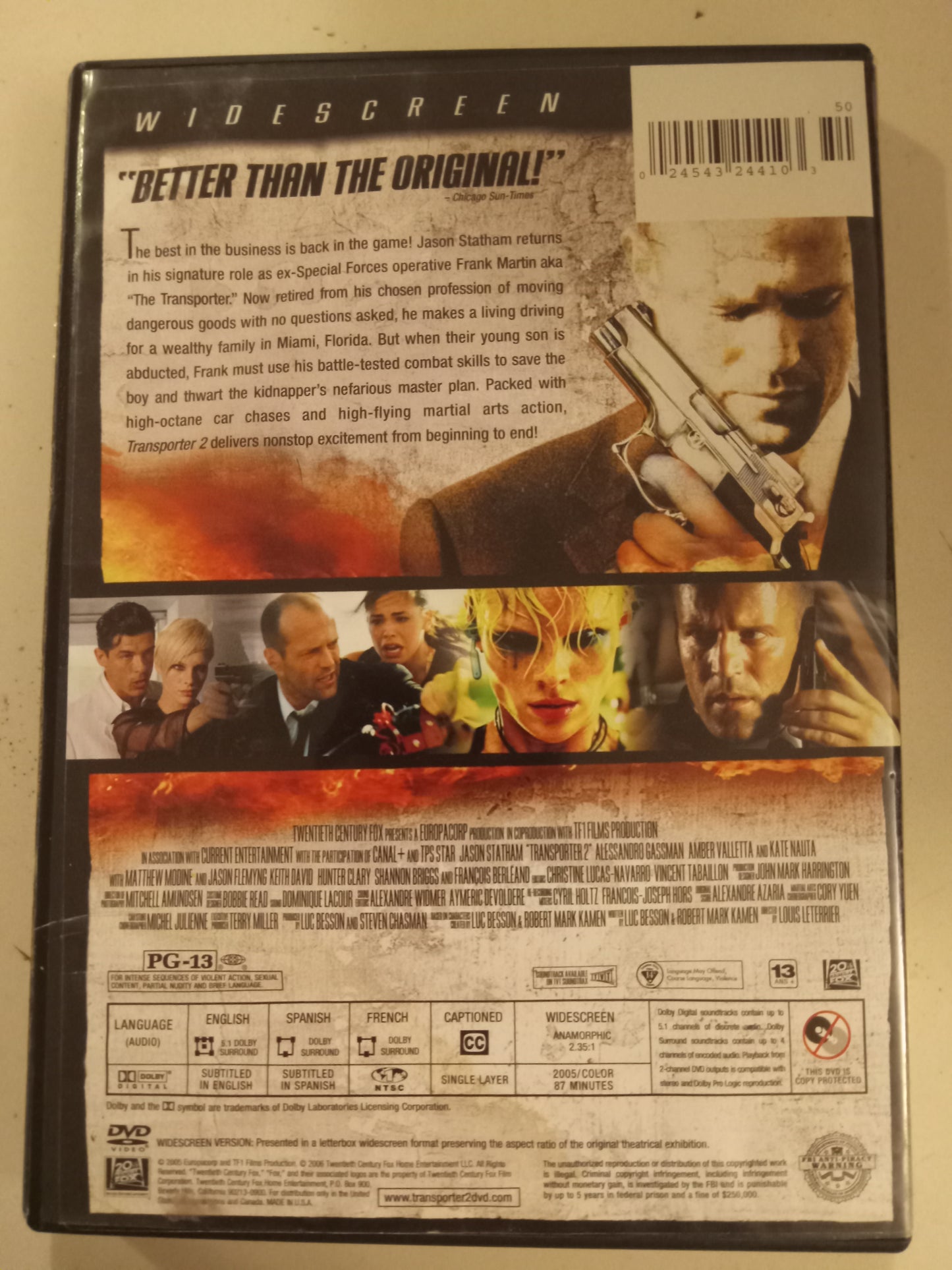 Transporter 2, DVD Movie, Jason Statham Widescreen, Rated PG-13, USED