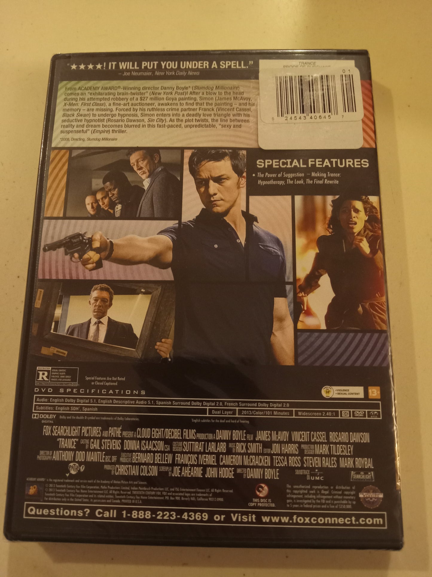 Trance, DVD Movie, James McAvoy Widescreen, Rated R, NEW