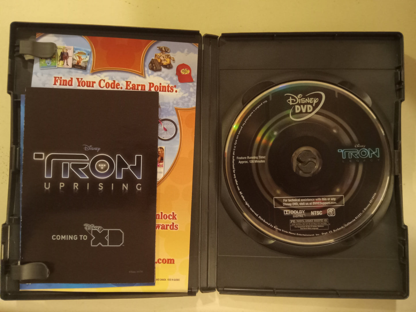 Tron Legacy, DVD Movie, Jeff Bridges Widescreen, Rated PG, USED
