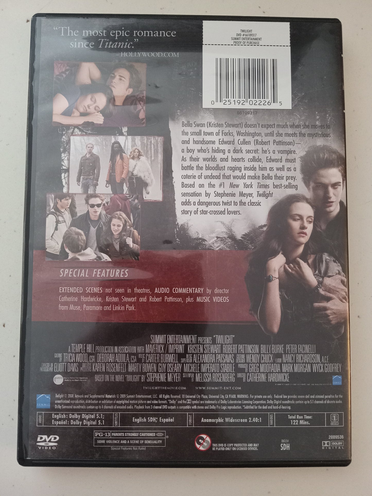 Twilight Saga, DVD Movie, Kristen Stewart Widescreen, Rated PG-13, NEW/USED