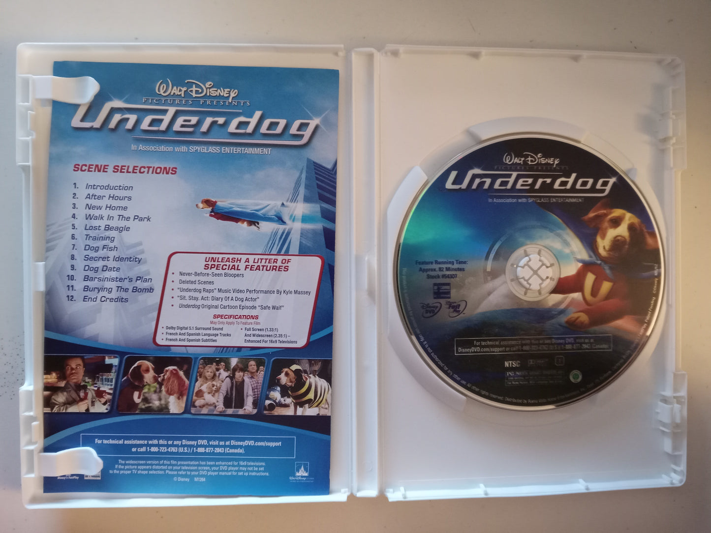 Underdog, Disney DVD Movie, Amy Adams, Fullscreen, Widescreen, Rated PG, USED