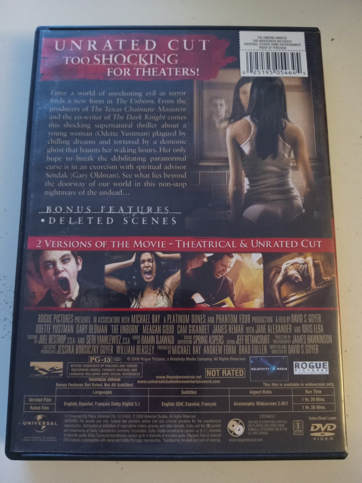 The Unborn, DVD Movie, Odette Yustman Widescreen, Not Rated/PG-13, USED