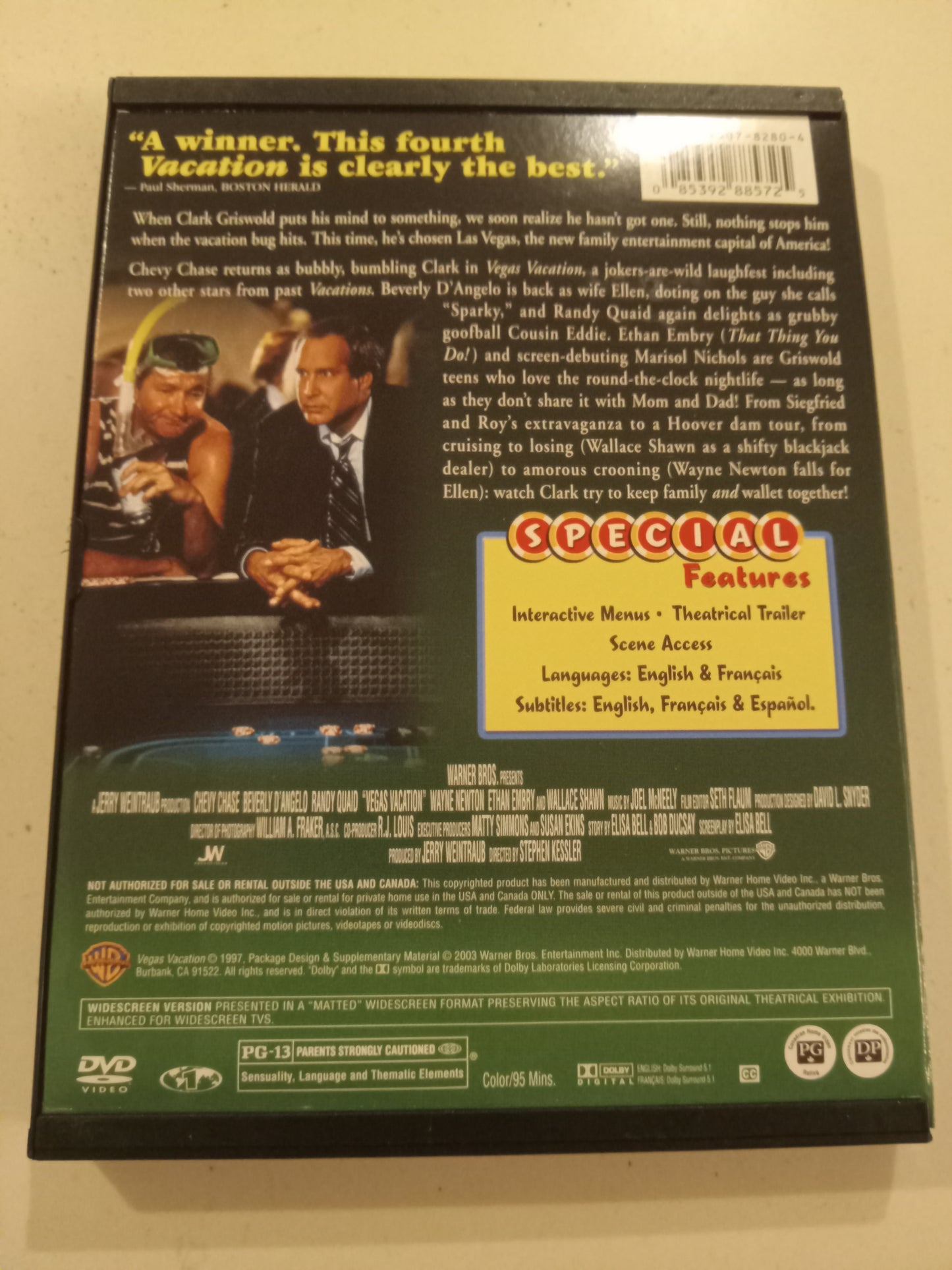 National Lampoon's Vegas Vacation, DVD Movie, Chevy Chase Widescreen, Rated PG-13, USED