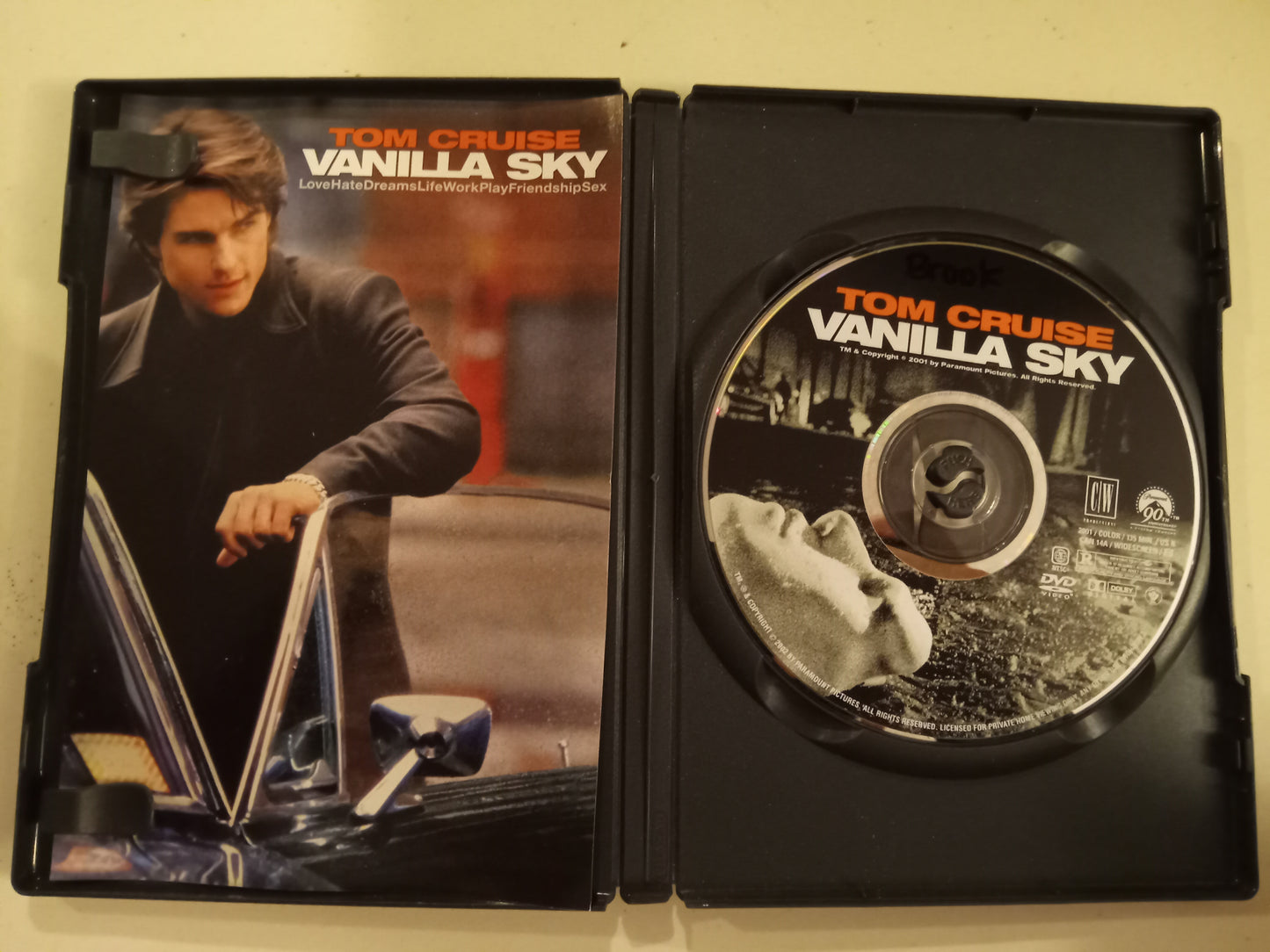 Vanilla Sky, DVD Movie, Tom Cruise Widescreen, Rated R, USED