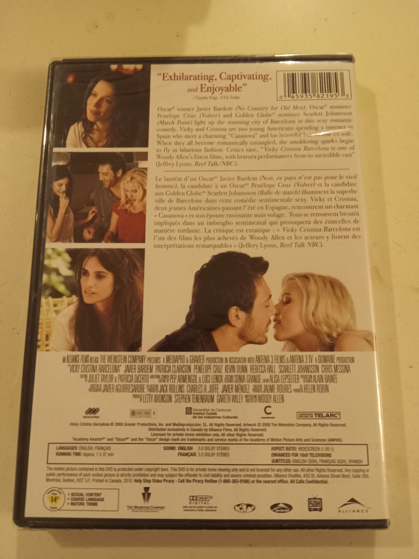 Vicky Cristina Barcelona, DVD Movie, Penelope Cruz Widescreen, Rated 14A, NEW