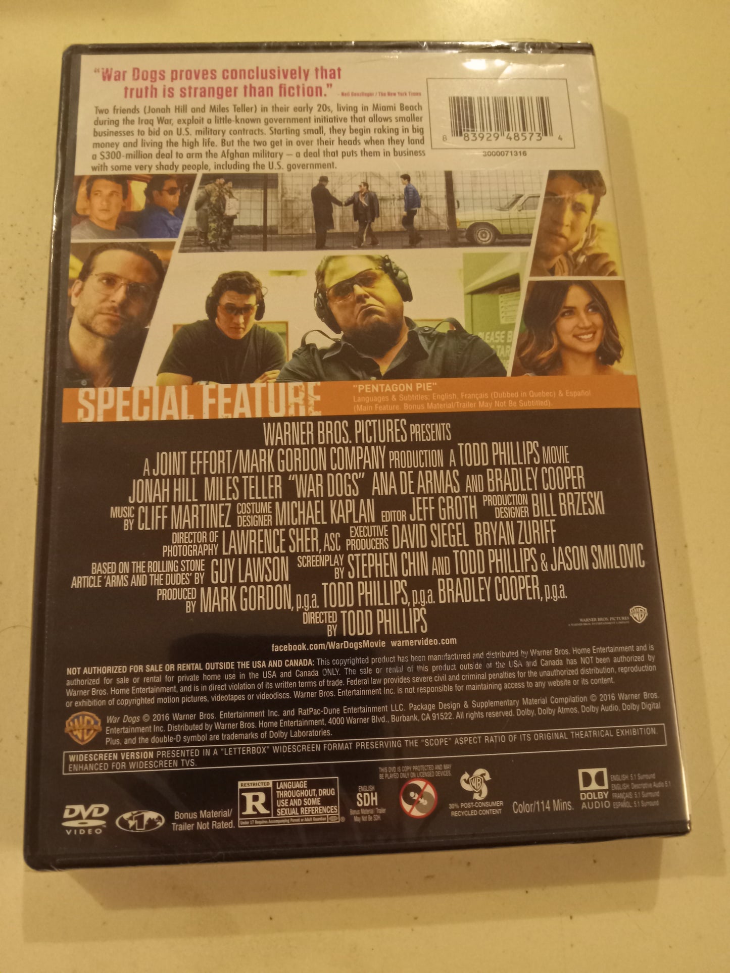 War Dogs, DVD Movie, Jonah Hill Widescreen, Rated R, NEW