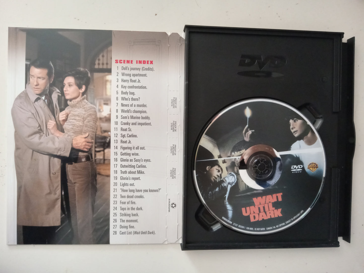 Wait Until Dark, DVD Movie, Audrey Hepburn Widescreen, Not Rated, USED