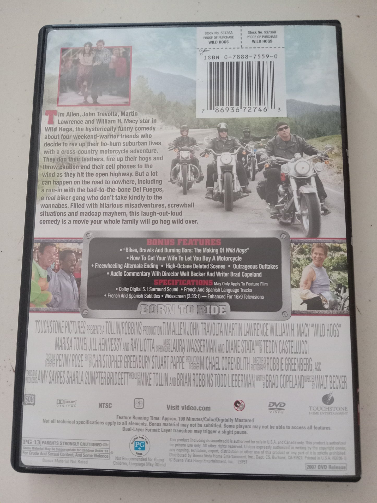 Wild Hogs, DVD Movie, John Travolta Widescreen, Rated PG-13, USED