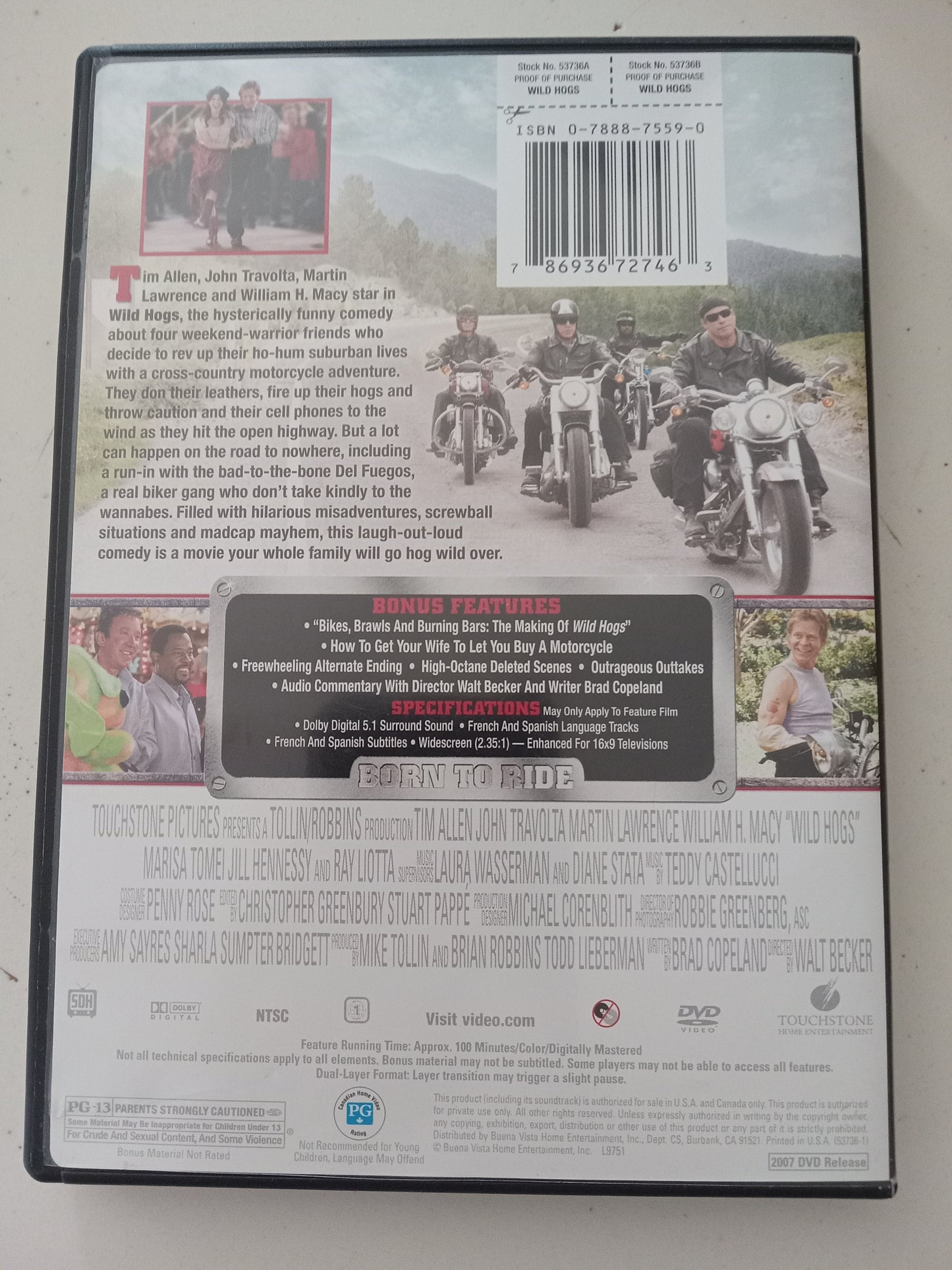 Wild Hogs, DVD Movie, John Travolta Widescreen, Rated PG-13, USED