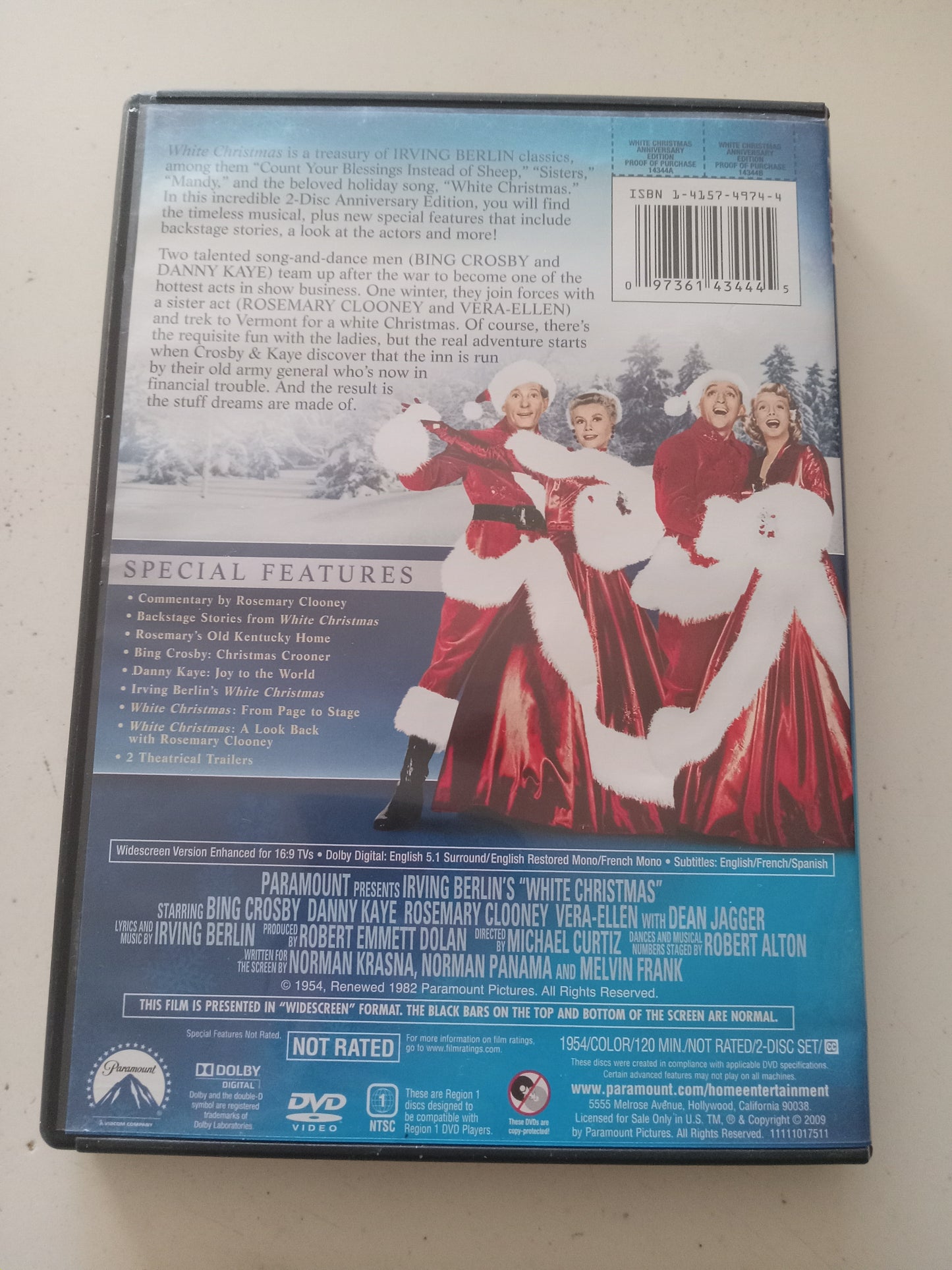 Irving Berlin's White Christmas, DVD Movie, Bing Crosby Widescreen, 2 Disc Anniversary Ed. Not-Rated, NEW/USED
