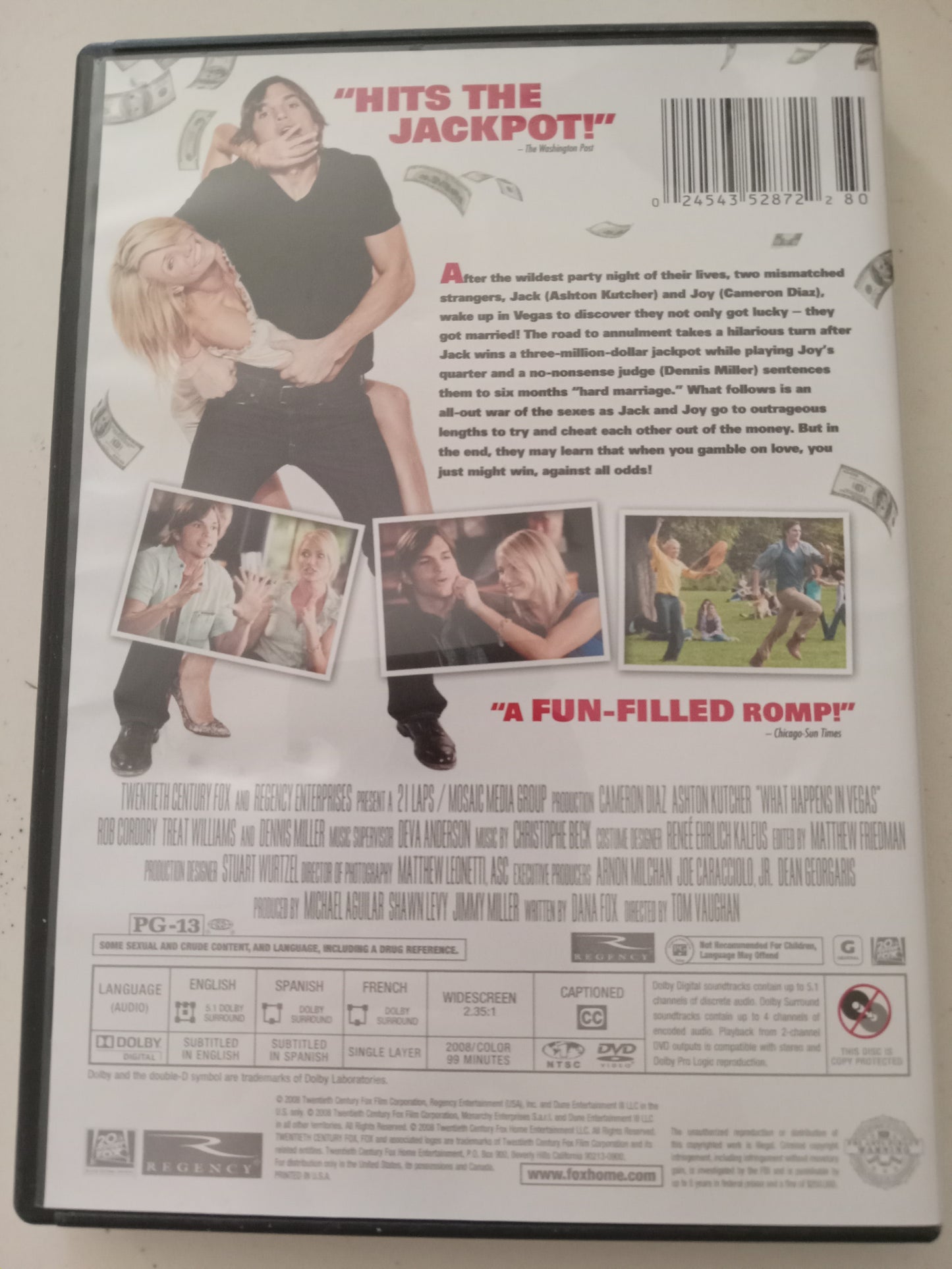 What Happens In Vegas, DVD Movie, Cameron Diaz Widescreen, Rated PG-13, USED
