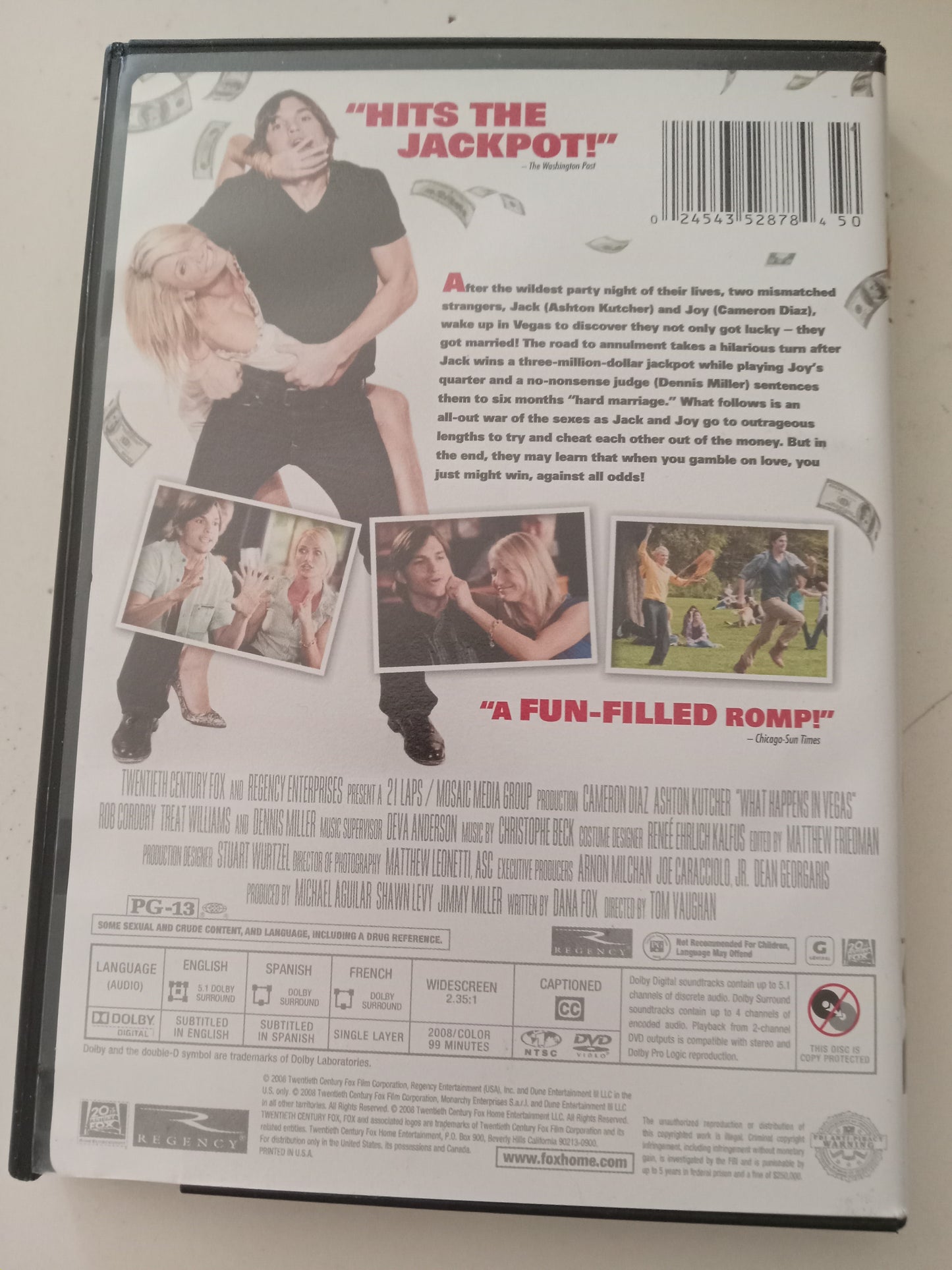 What Happens In Vegas, DVD Movie, Cameron Diaz Widescreen, Rated PG-13, USED