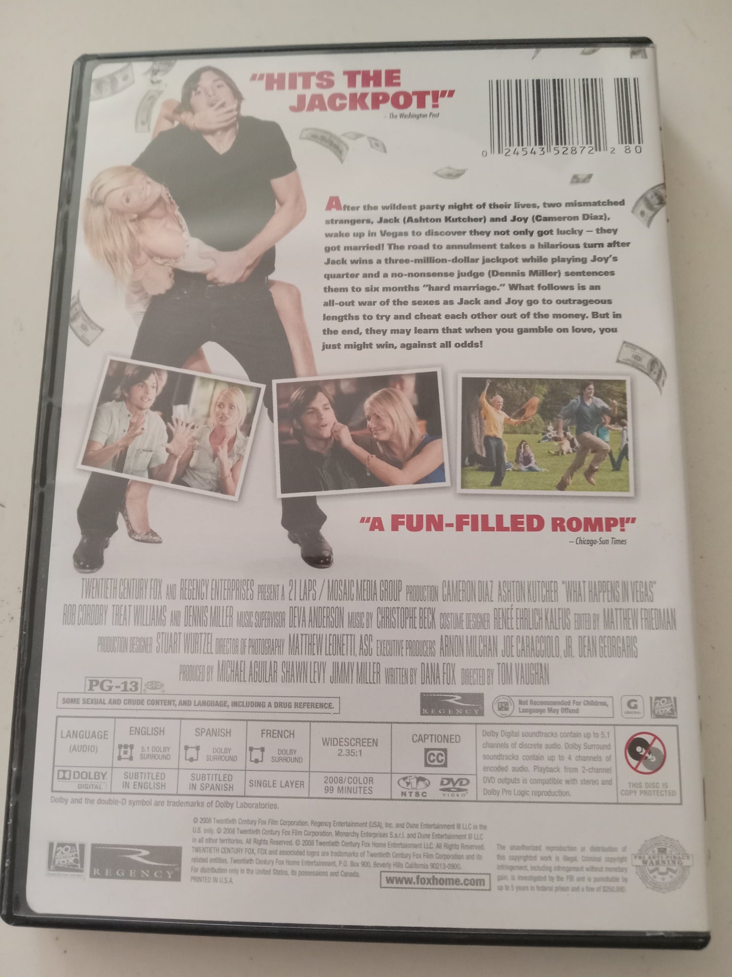 What Happens In Vegas, DVD Movie, Cameron Diaz Widescreen, Rated PG-13, USED