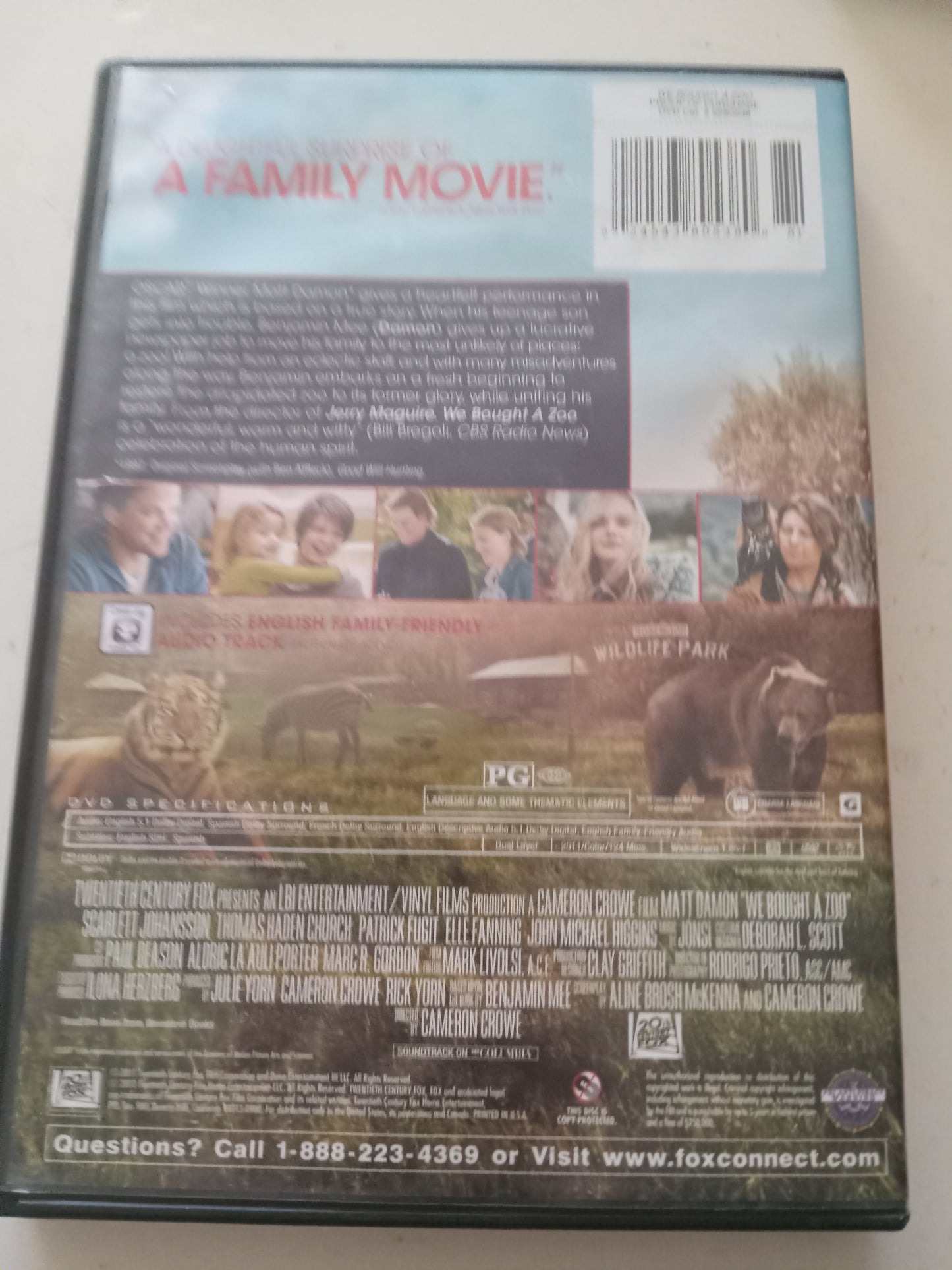 We Bought A Zoo, DVD Movie, Matt Damon Widescreen, Rated PG, USED