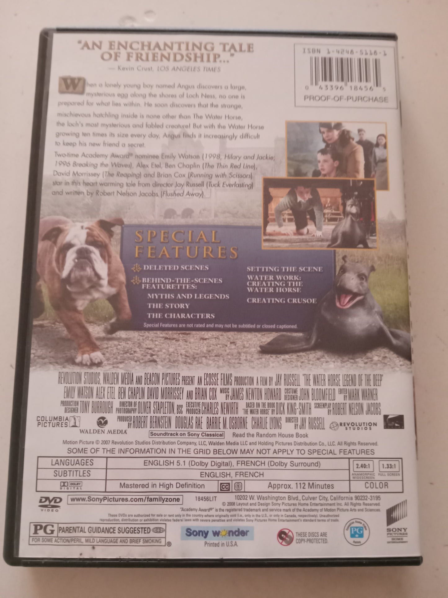 The Water Horse, Legend Of The Deep, Two-Disc Special Edition, DVD Movie, Emily Watson Widescreen, Rated PG, USED