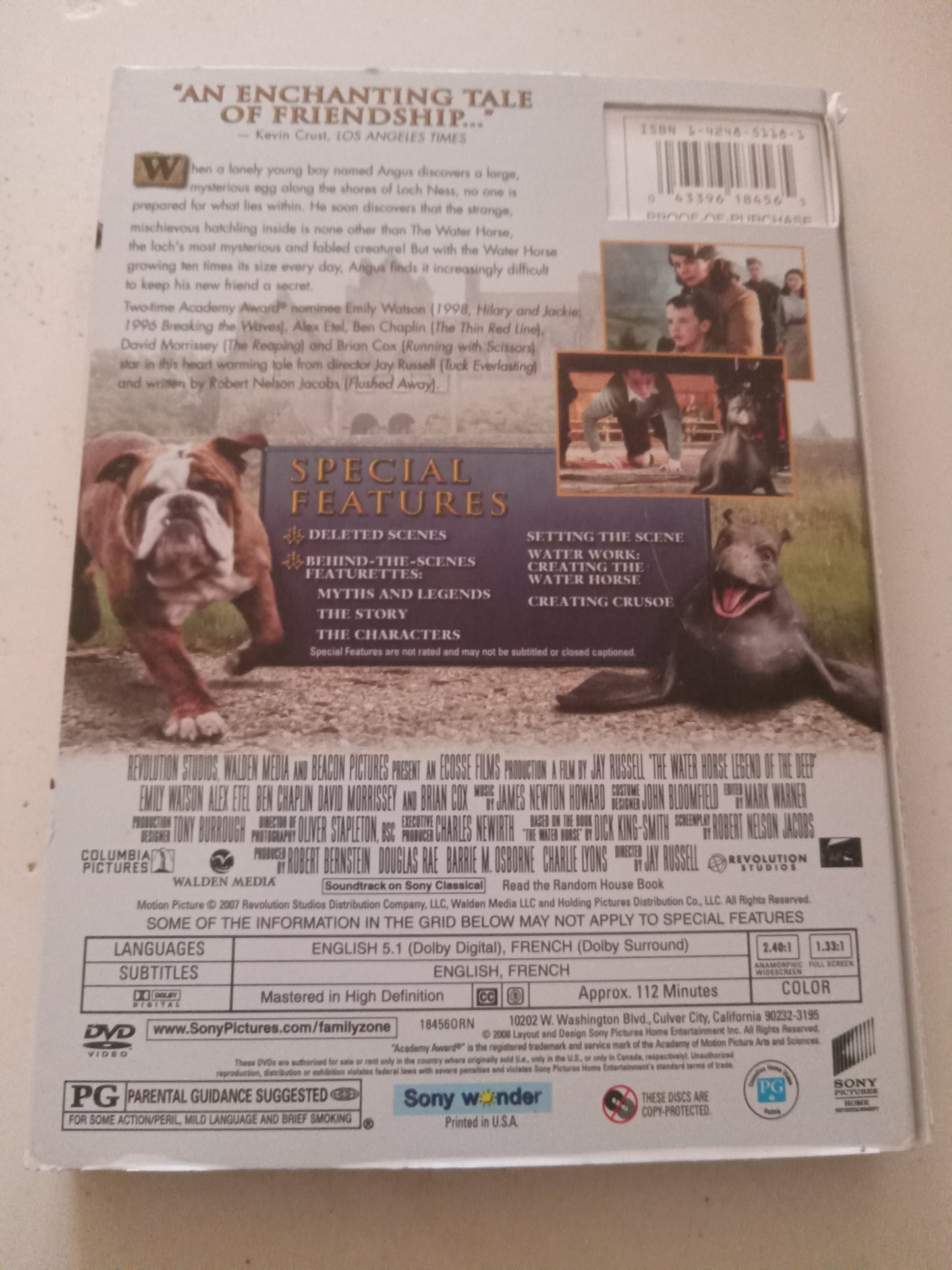 The Water Horse, Legend Of The Deep, Two-Disc Special Edition, DVD Movie, Emily Watson Widescreen, Rated PG, USED