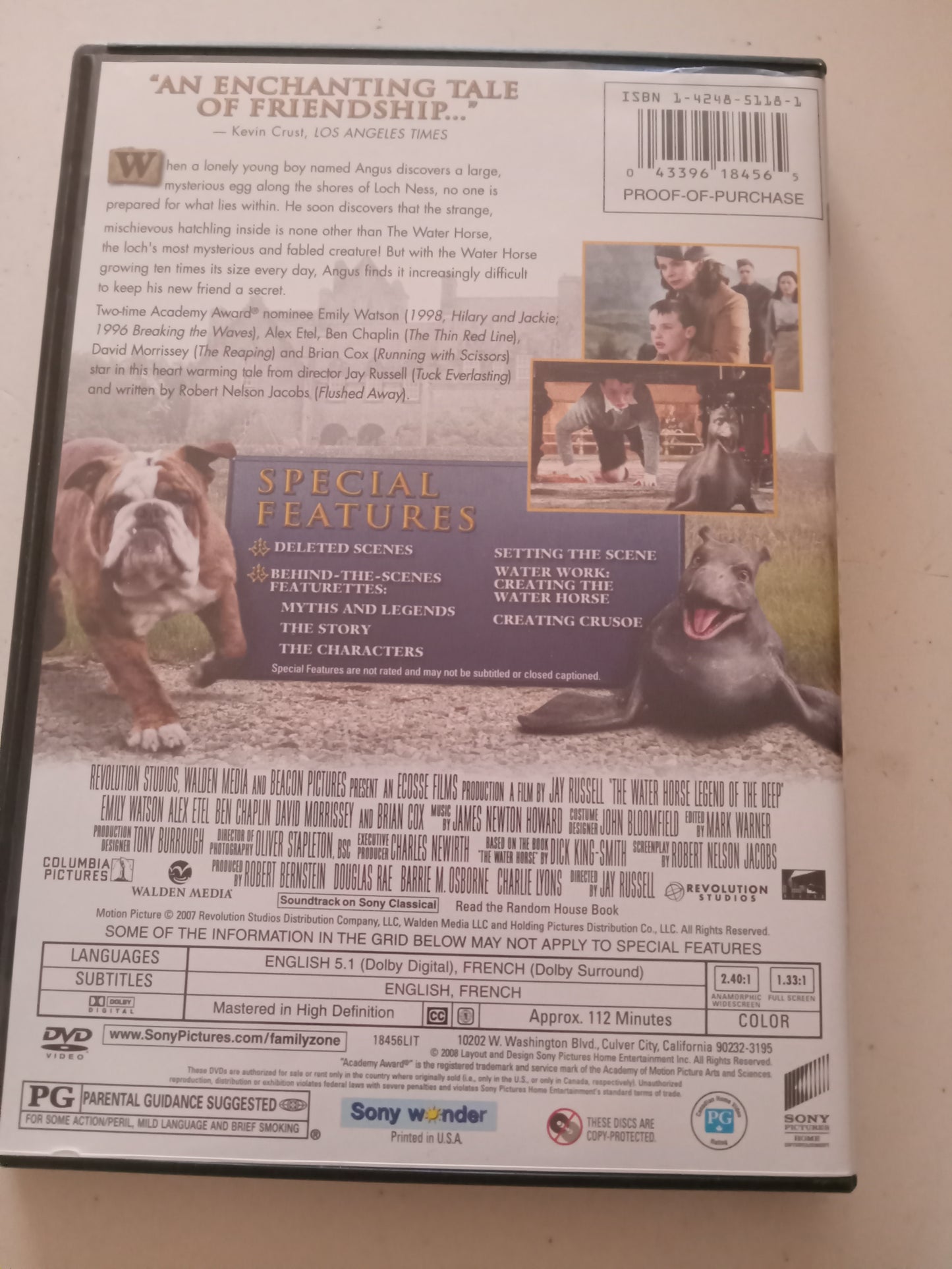 The Water Horse, Legend Of The Deep, Two-Disc Special Edition, DVD Movie, Emily Watson Widescreen, Rated PG, USED