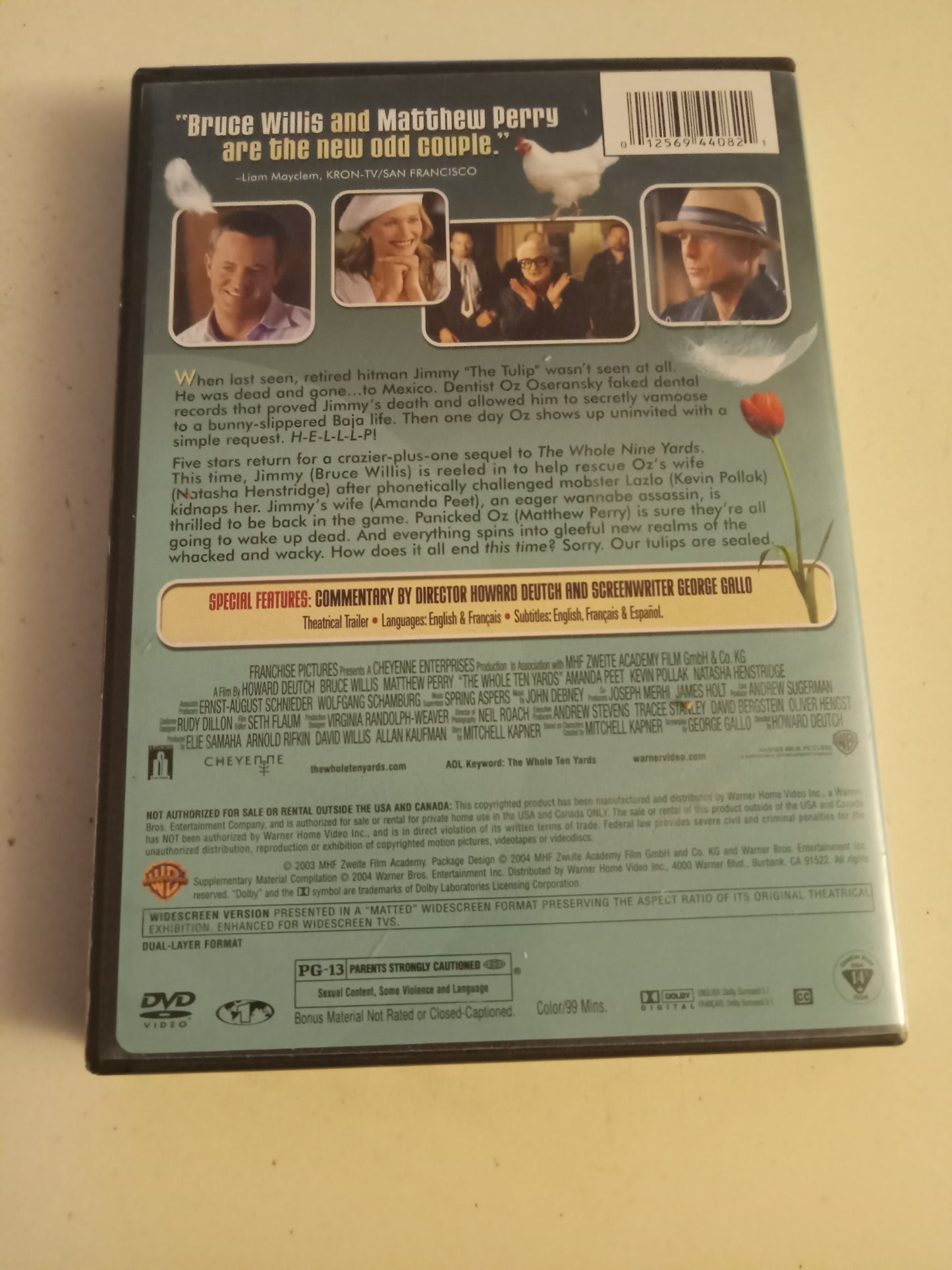The Whole Ten Yards, DVD Movie, Bruce Willis Widescreen, Rated PG-13, USED