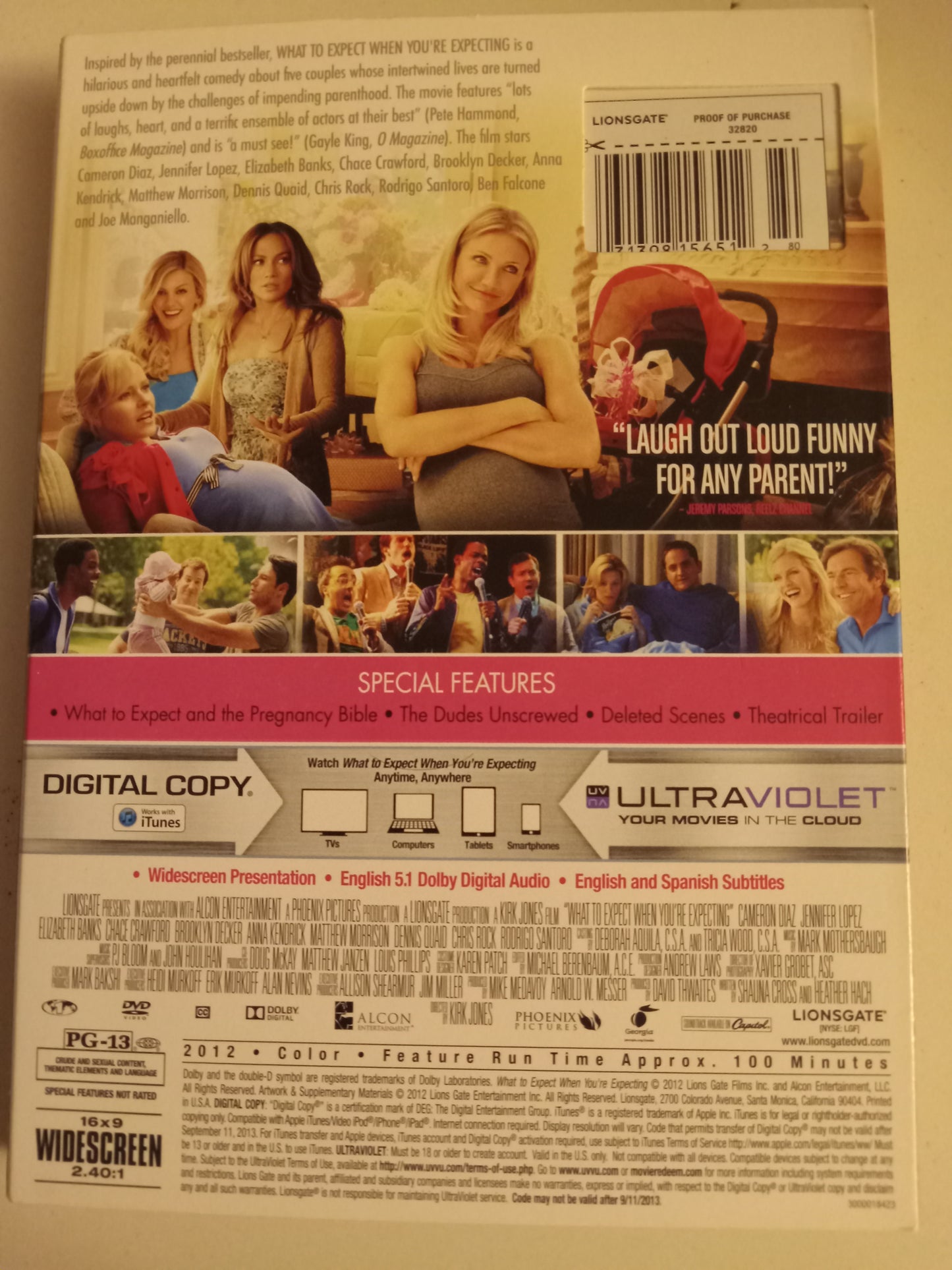 What To Expect When You're Expecting, DVD Movie, Cameron Diaz Widescreen, Rated PG-13, USED
