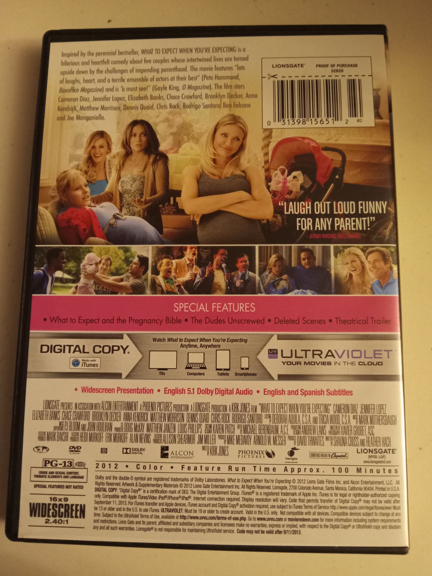 What To Expect When You're Expecting, DVD Movie, Cameron Diaz Widescreen, Rated PG-13, USED