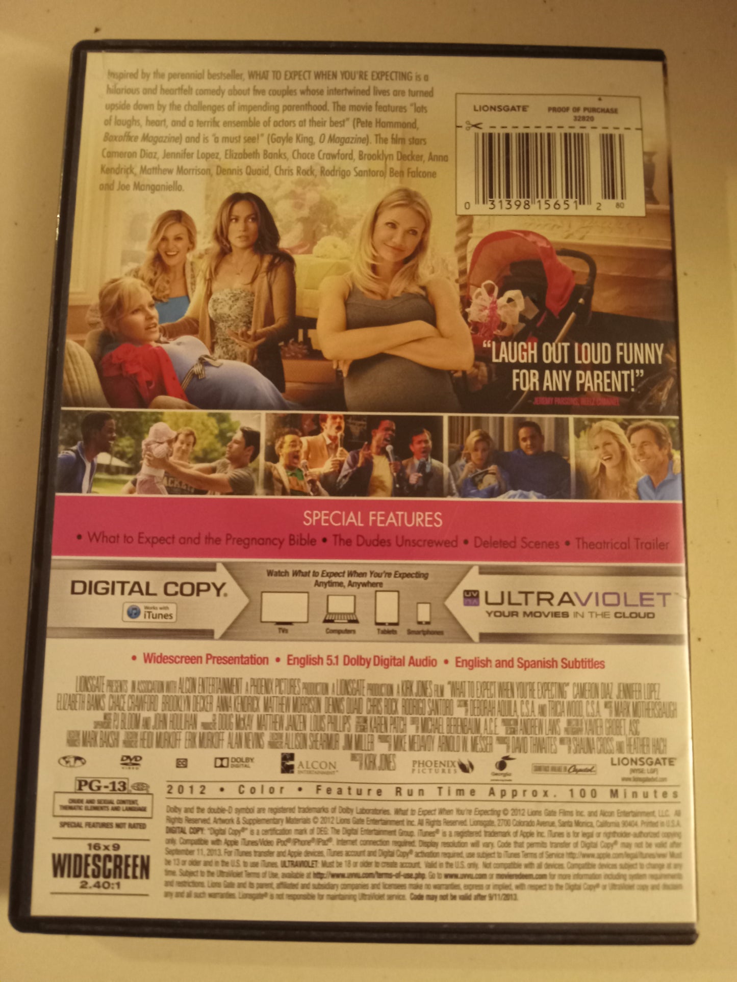 What To Expect When You're Expecting, DVD Movie, Cameron Diaz Widescreen, Rated PG-13, USED