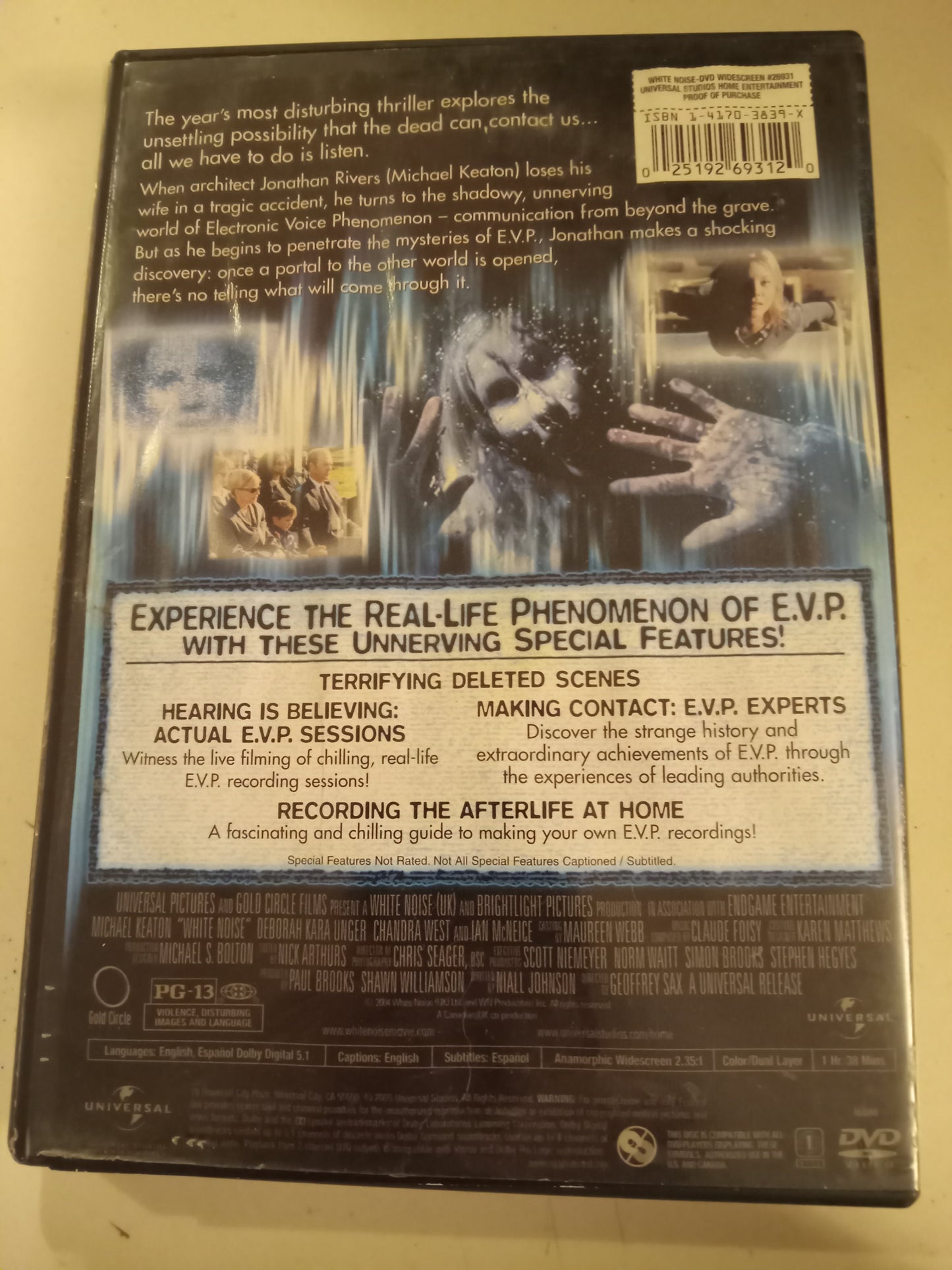 White Noise, DVD Movie, Michael Keaton Widescreen, Rated PG-13, USED