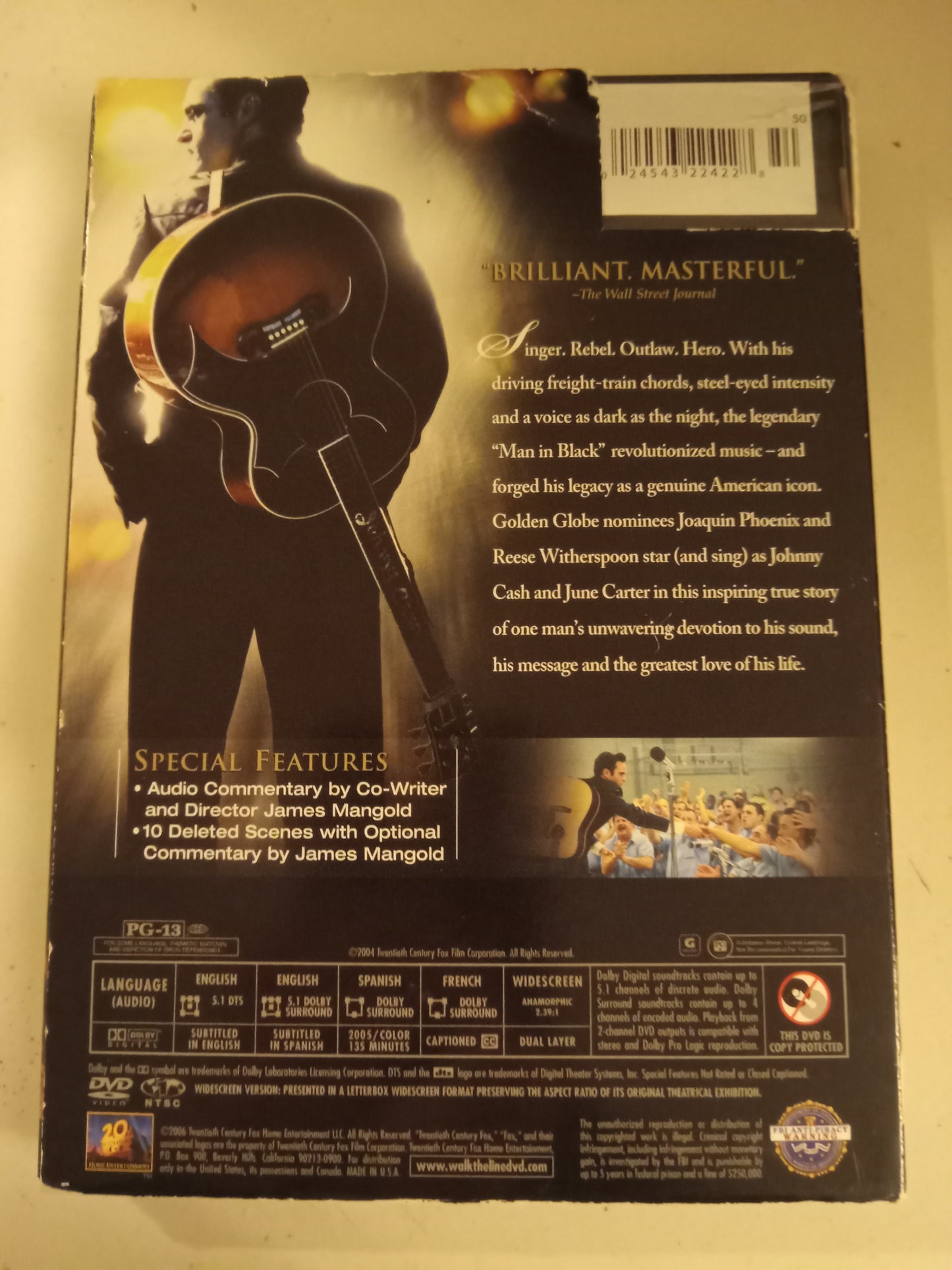Walk The Line (Johnny Cash), DVD Movie, Joaquin Phoenix Widescreen, Special Ed. Rated PG-13, USED