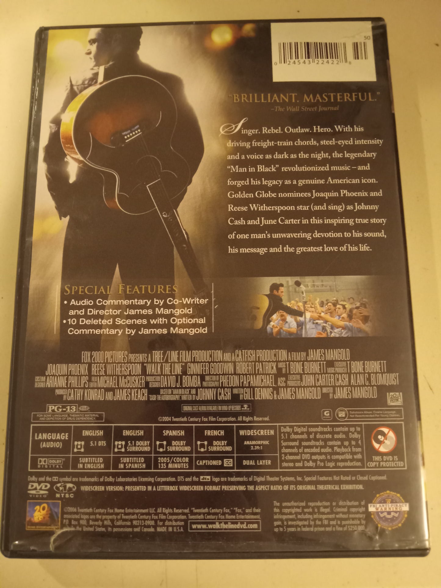 Walk The Line (Johnny Cash), DVD Movie, Joaquin Phoenix Widescreen, Special Ed. Rated PG-13, USED