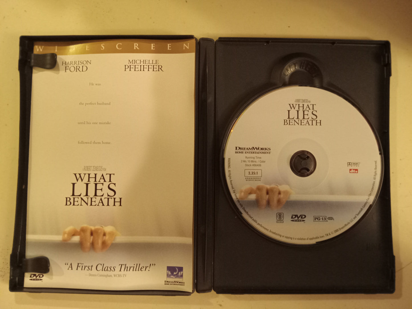 What Lies Beneath, DVD Movie, Harrison Ford, Widescreen, Rated PG-13, USED
