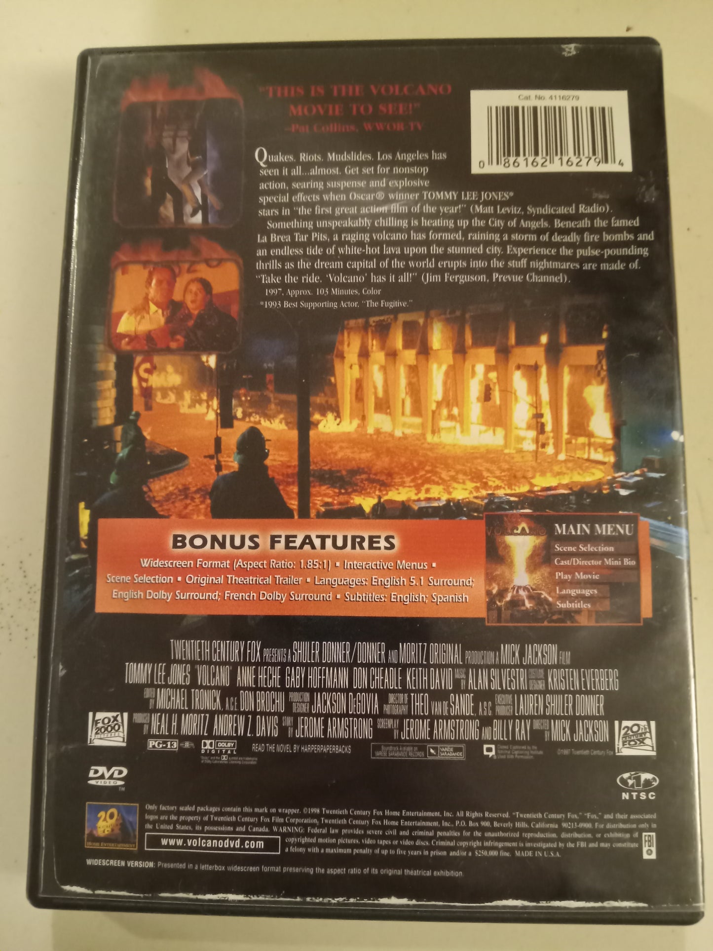 Volcano, DVD Movie, Tommy Lee Jones Widescreen, Rated PG-13, USED