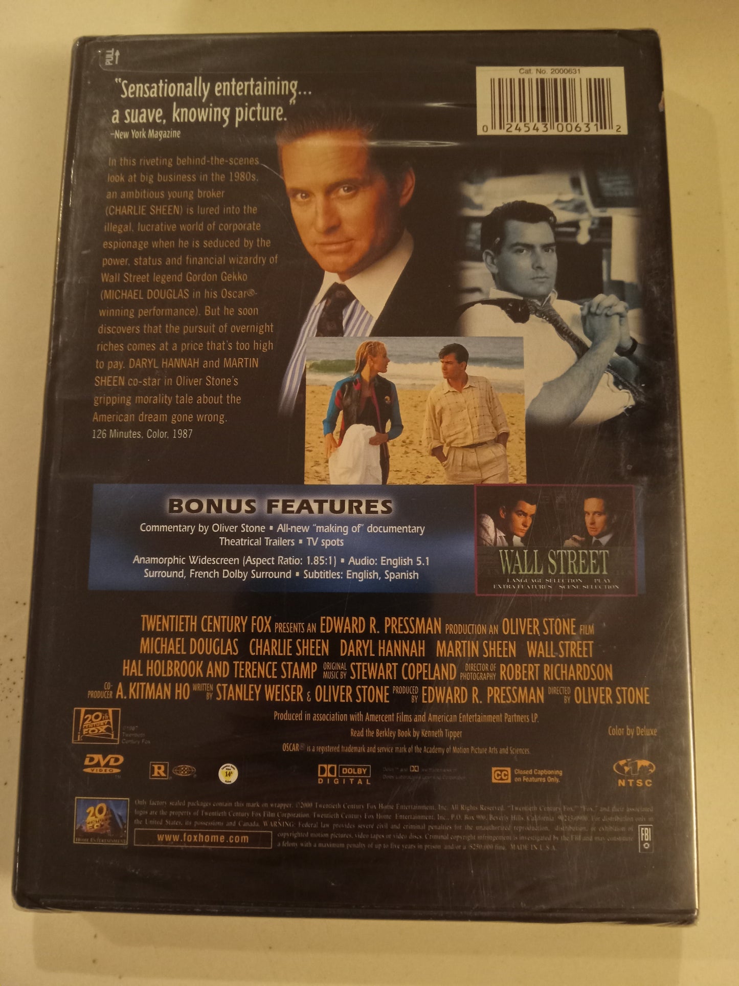 Wall Street, DVD Movie, Michael Douglas Widescreen, Rated R, NEW