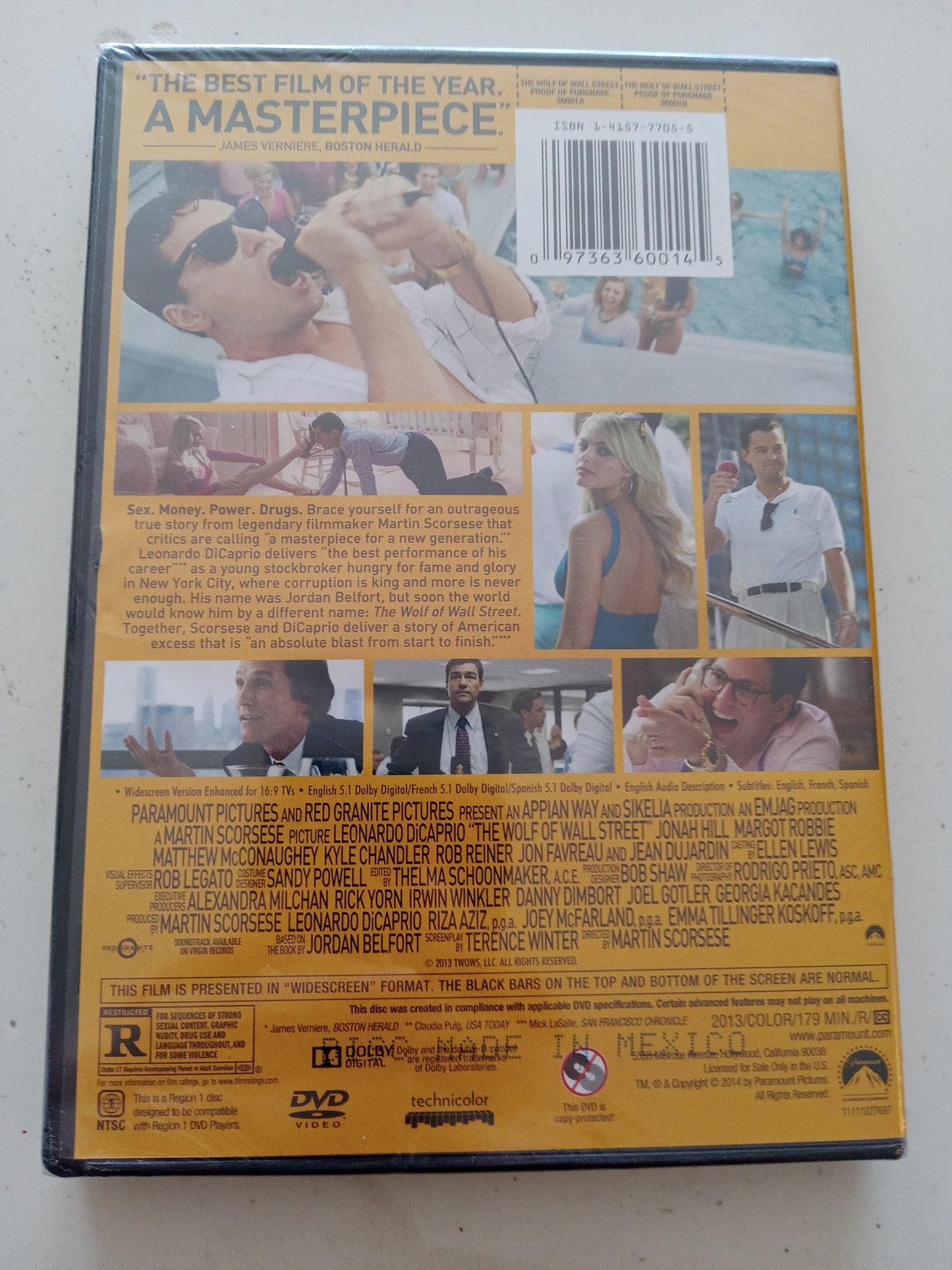 The Wolf Of Wall Street, DVD Movie, Leonardo DiCaprio Widescreen, Rated R, NEW