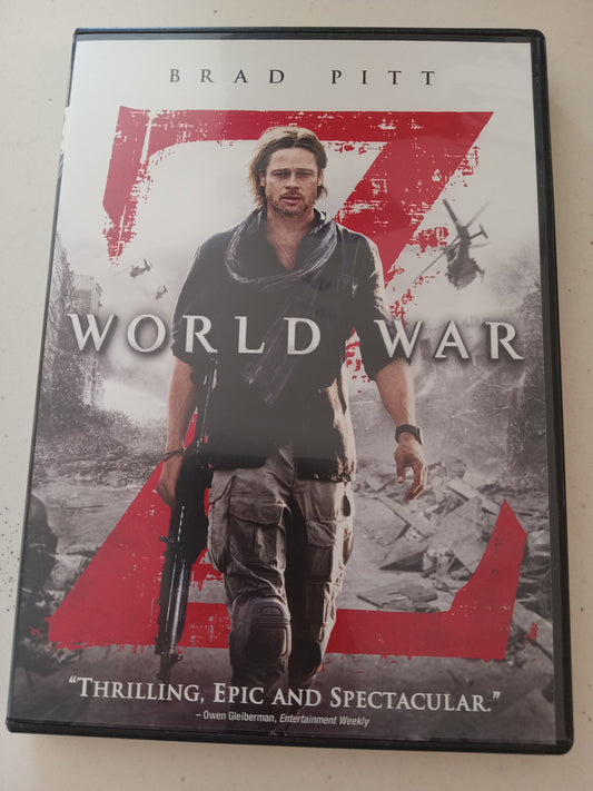 World War Z, DVD Movie, Brad Pitt Widescreen, Rated PG-13, USED