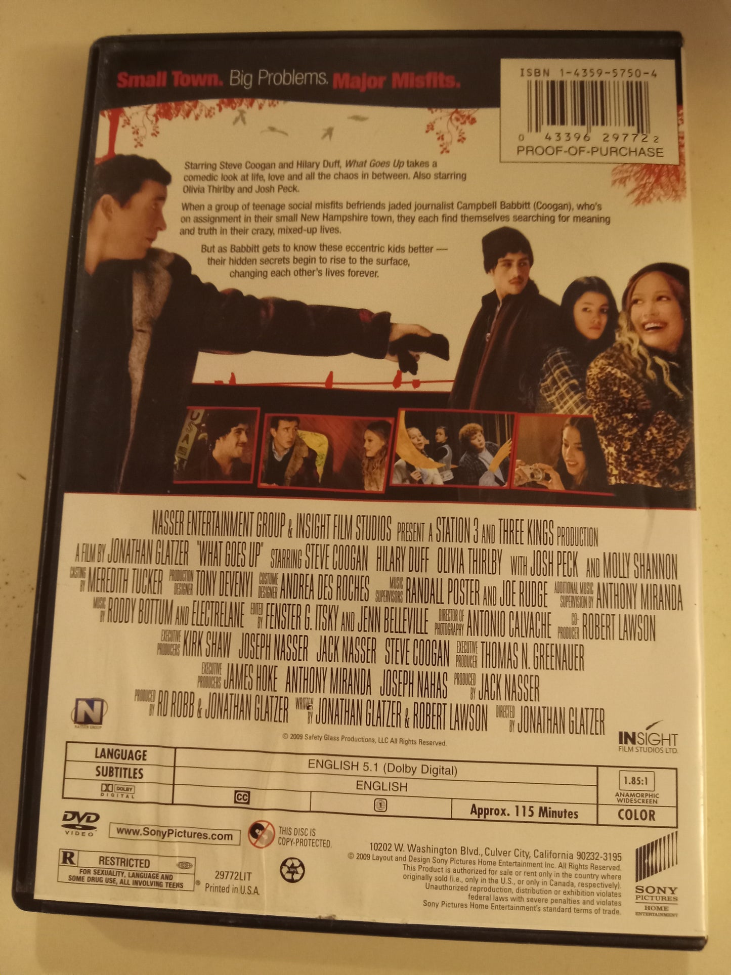 What Goes Up, DVD Movie, Steve Coogan Widescreen, Rated R, USED