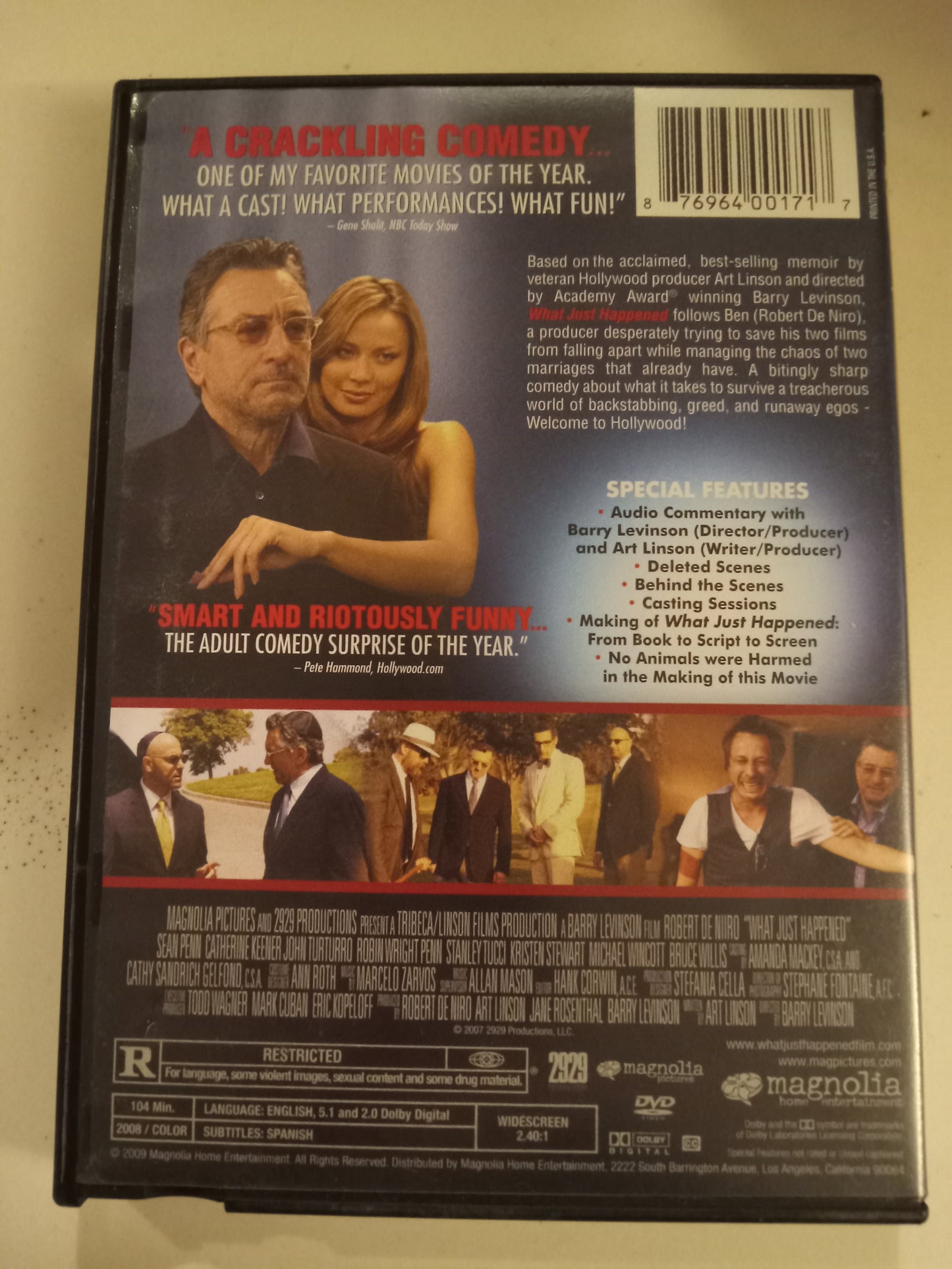 What Just Happened, DVD Movie, Robert DeNiro Widescreen, Rated R, USED