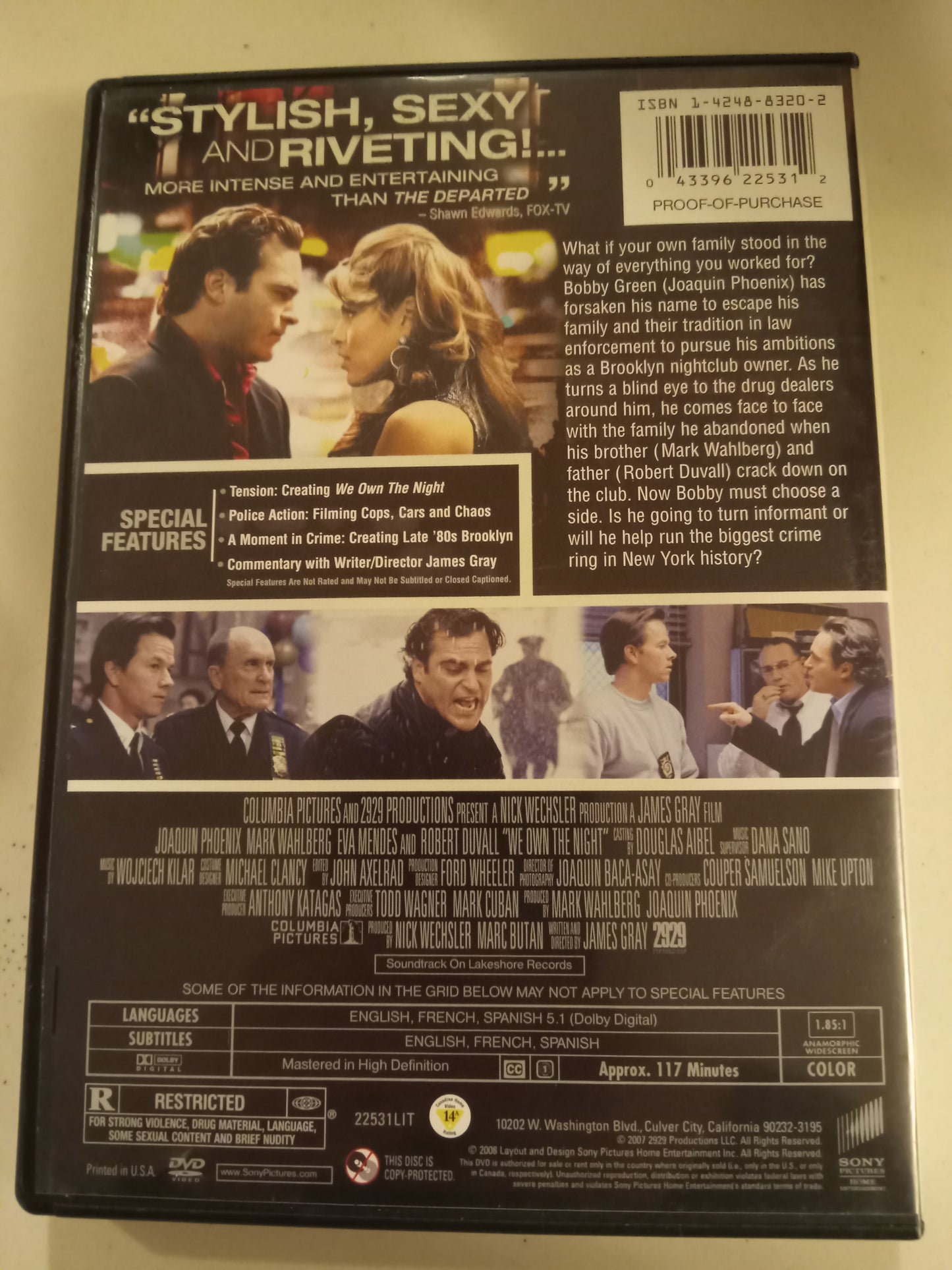 We Own The Night, DVD Movie, Mark Wahlberg Widescreen, Rated R, USED
