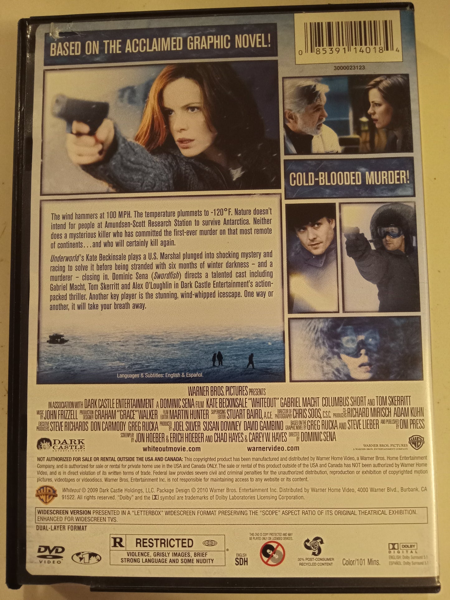 Whiteout, DVD Movie, Kate Beckinsale Widescreen, Rated R, USED