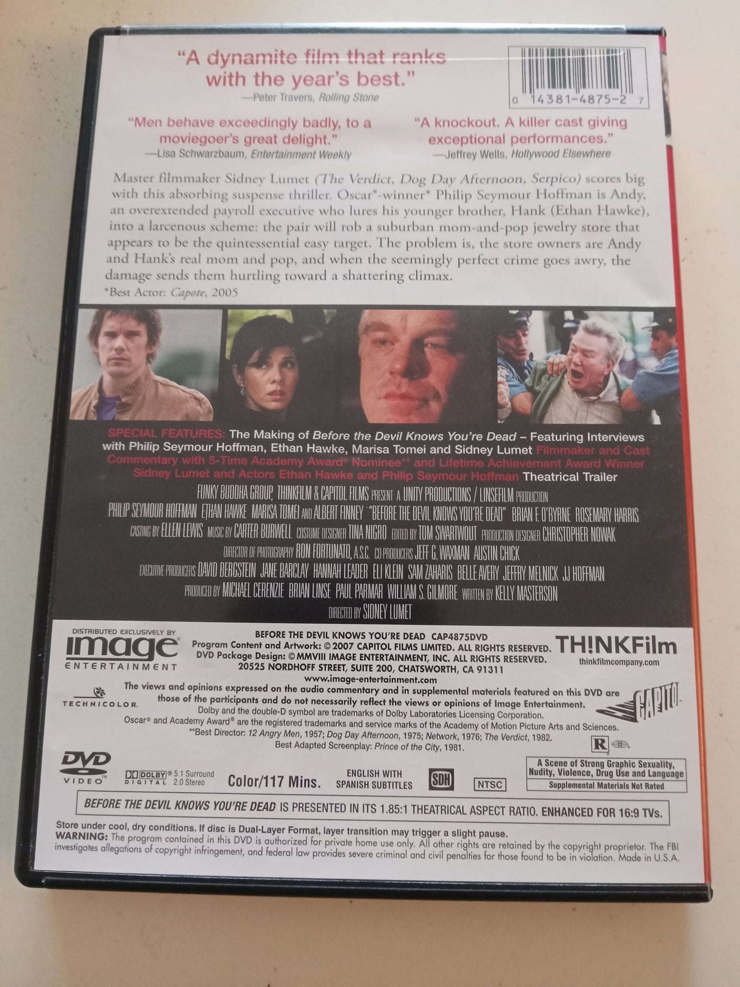 Before The Devil Knows You're Dead, DVD Movie, Ethan Hawke Widescreen, Rated R, USED/NEW