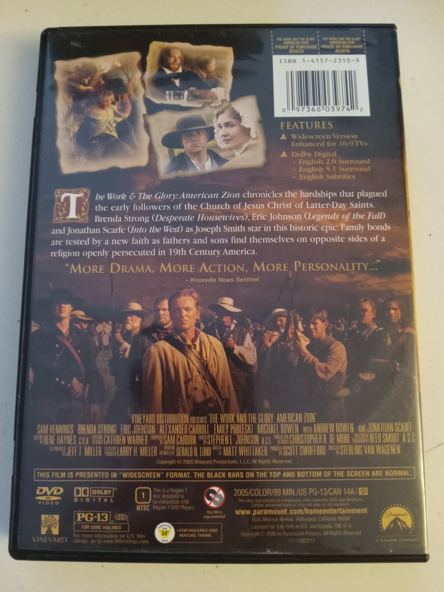 The Work And The Glory (2) American Zion, DVD Movie, Jonathan Scarfe Widescreen, LDS Church History, Mormons  Rated PG-13, NEW/USED